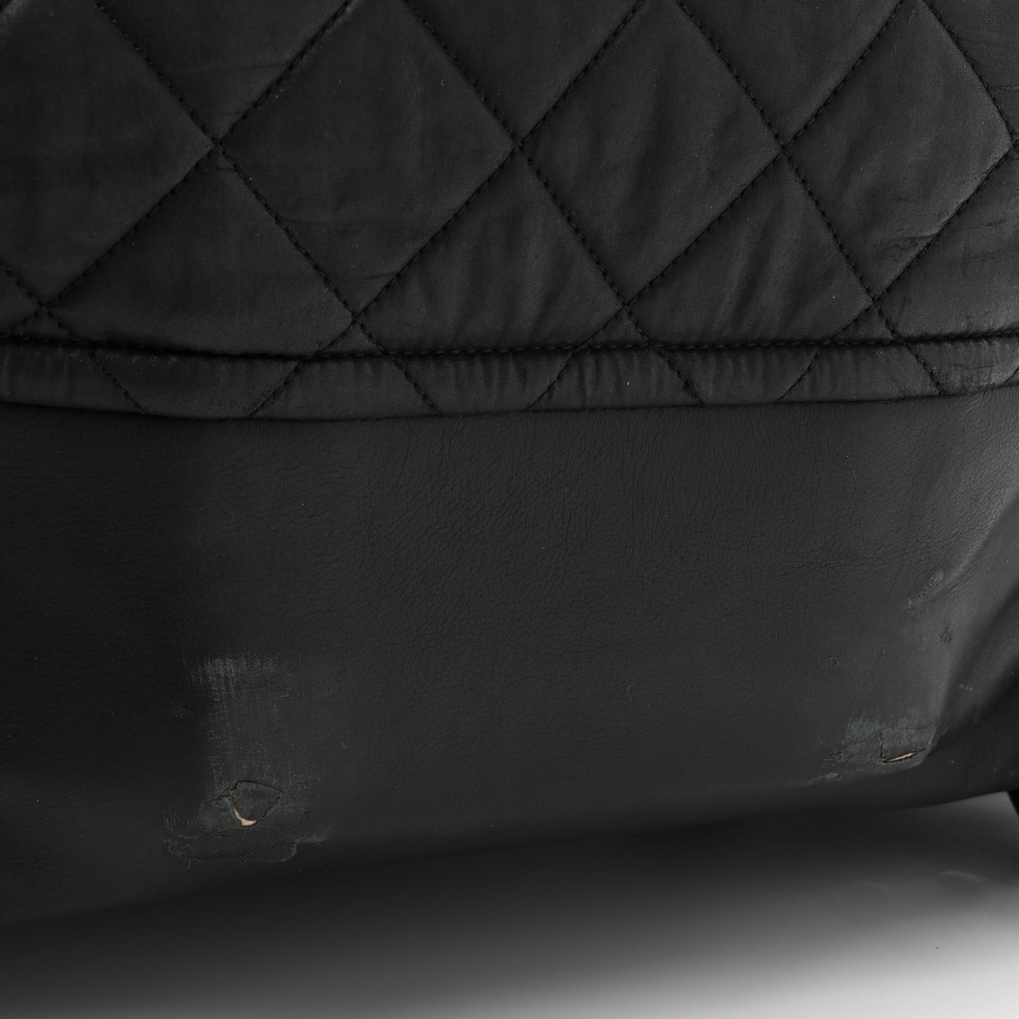Nylon Quilted Duffle Trolley Black