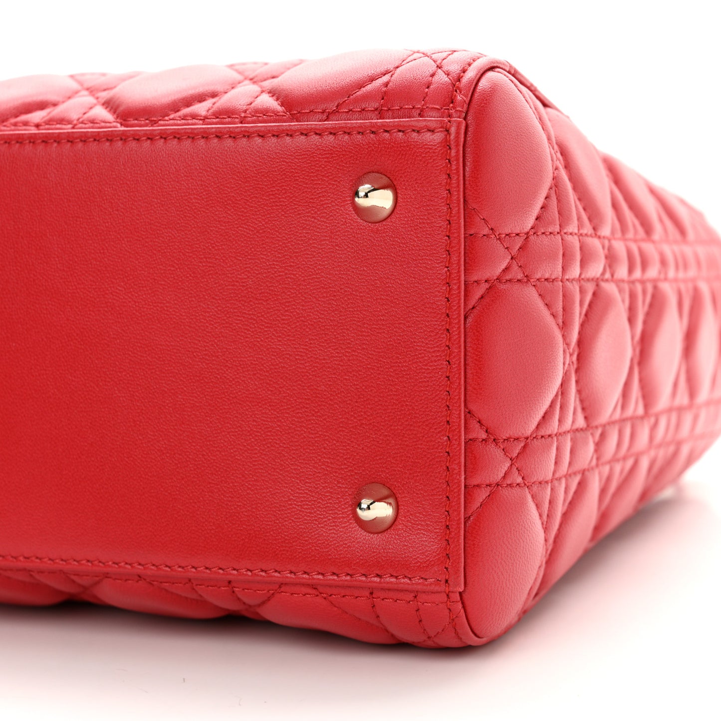 Lambskin Cannage Medium Lady Dior Red