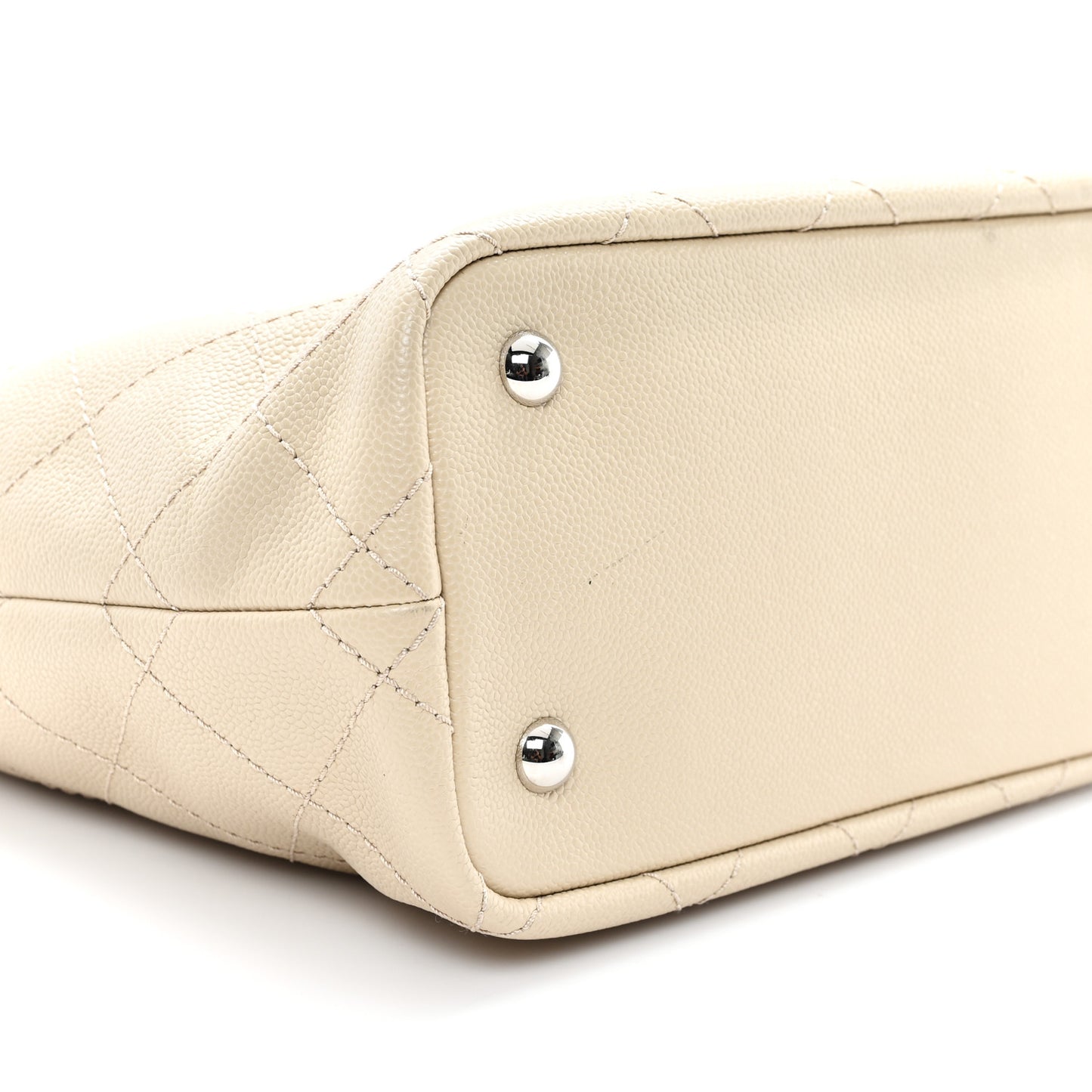 Grained Calfskin Medium Fever Shopping Tote Beige
