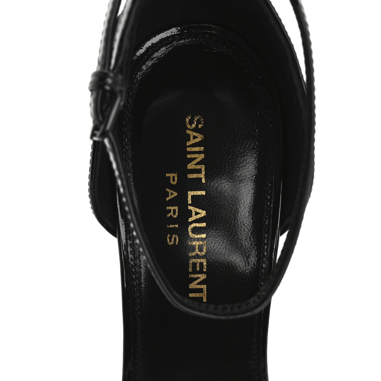 Saint Laurent Patent Calfskin Opyum 110 Sandals 37 Black Gold 7 of 10