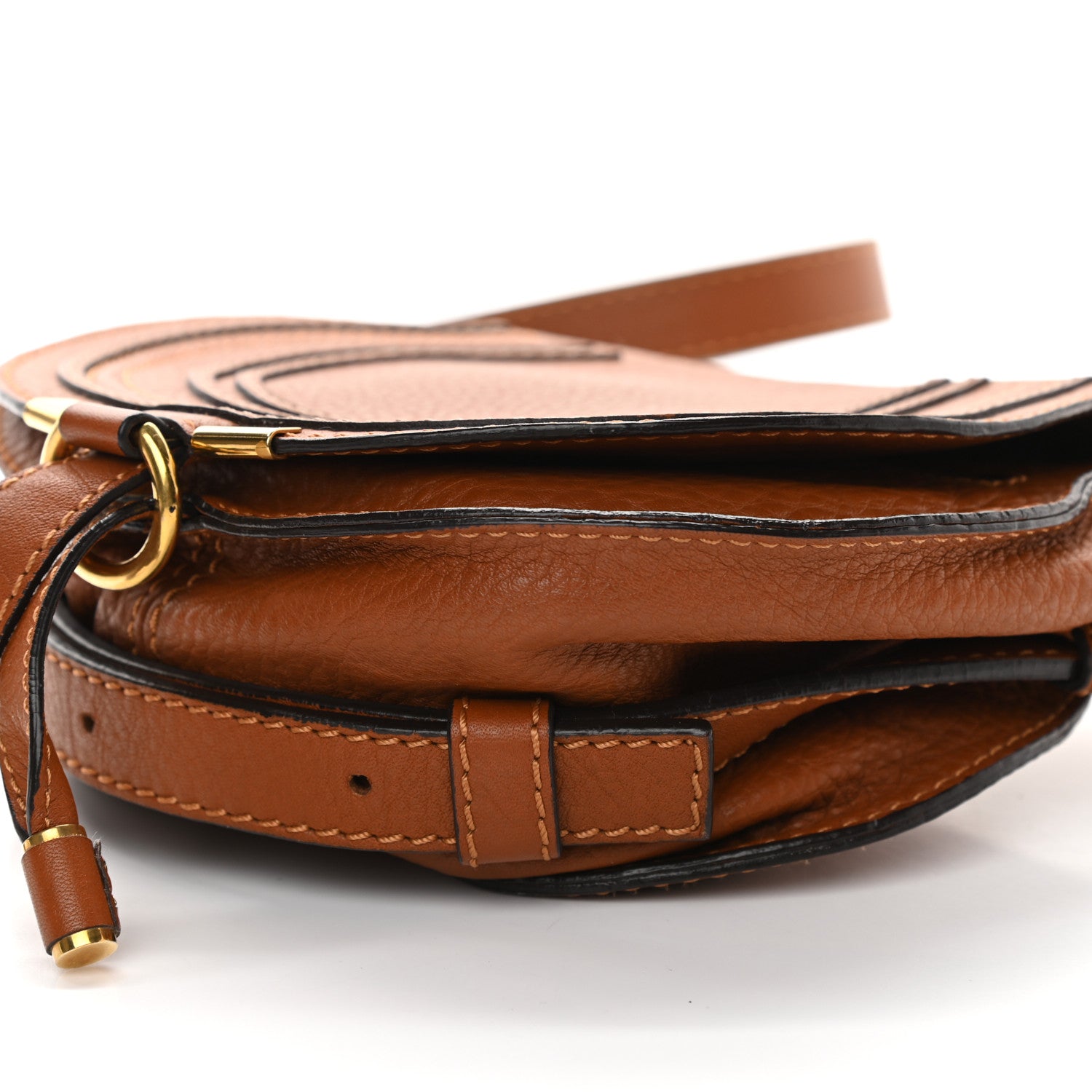 Chloe Calfskin Mini Marcie Round Crossbody Bag Tan 9 of 11