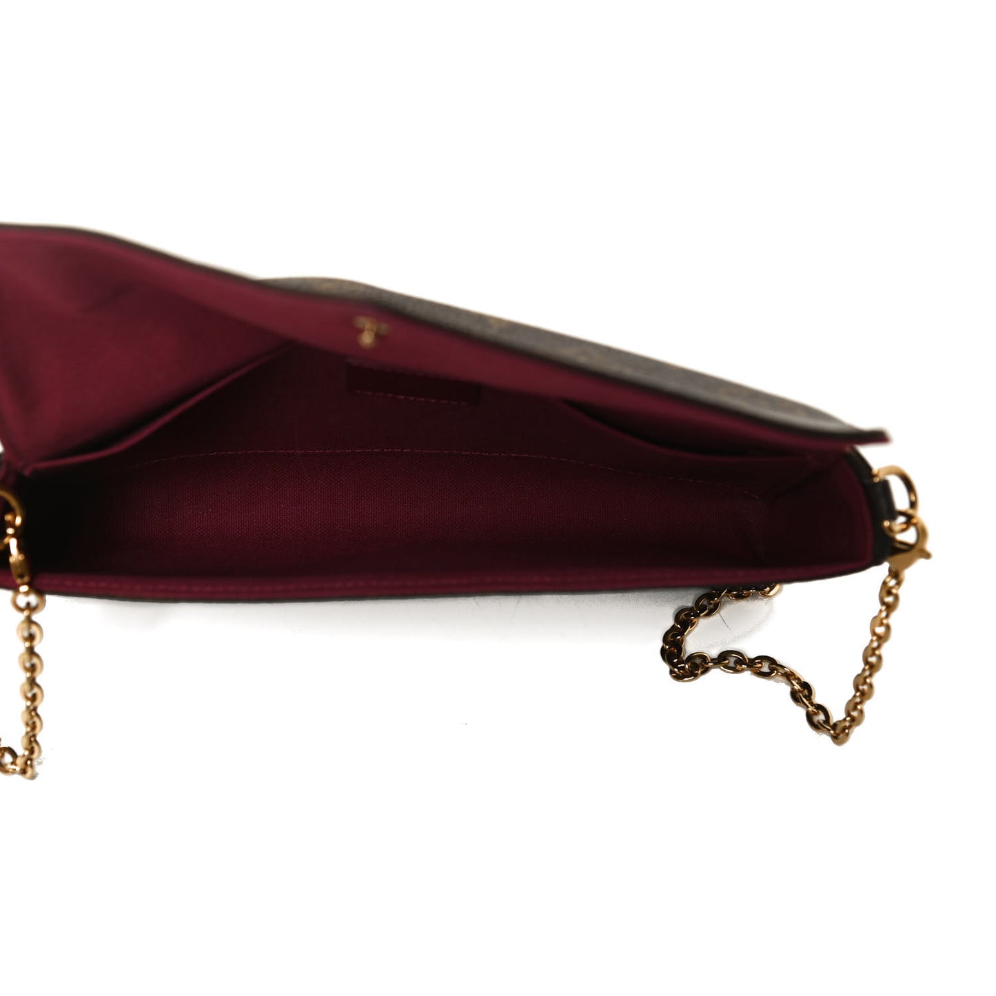 Monogram Pochette Felicie Chain Wallet Fuchsia