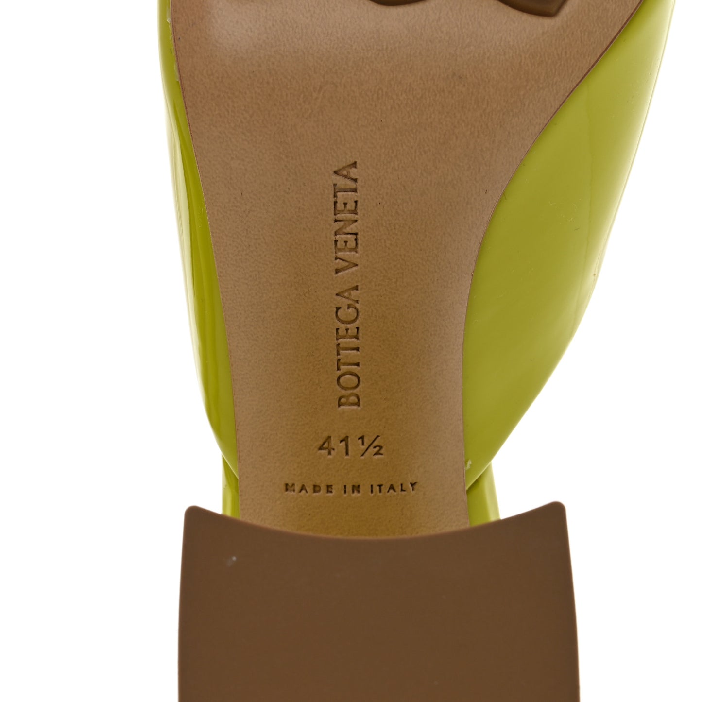 Supergloss Patent Tower 90mm Mule Pumps 41.5 Kiwi