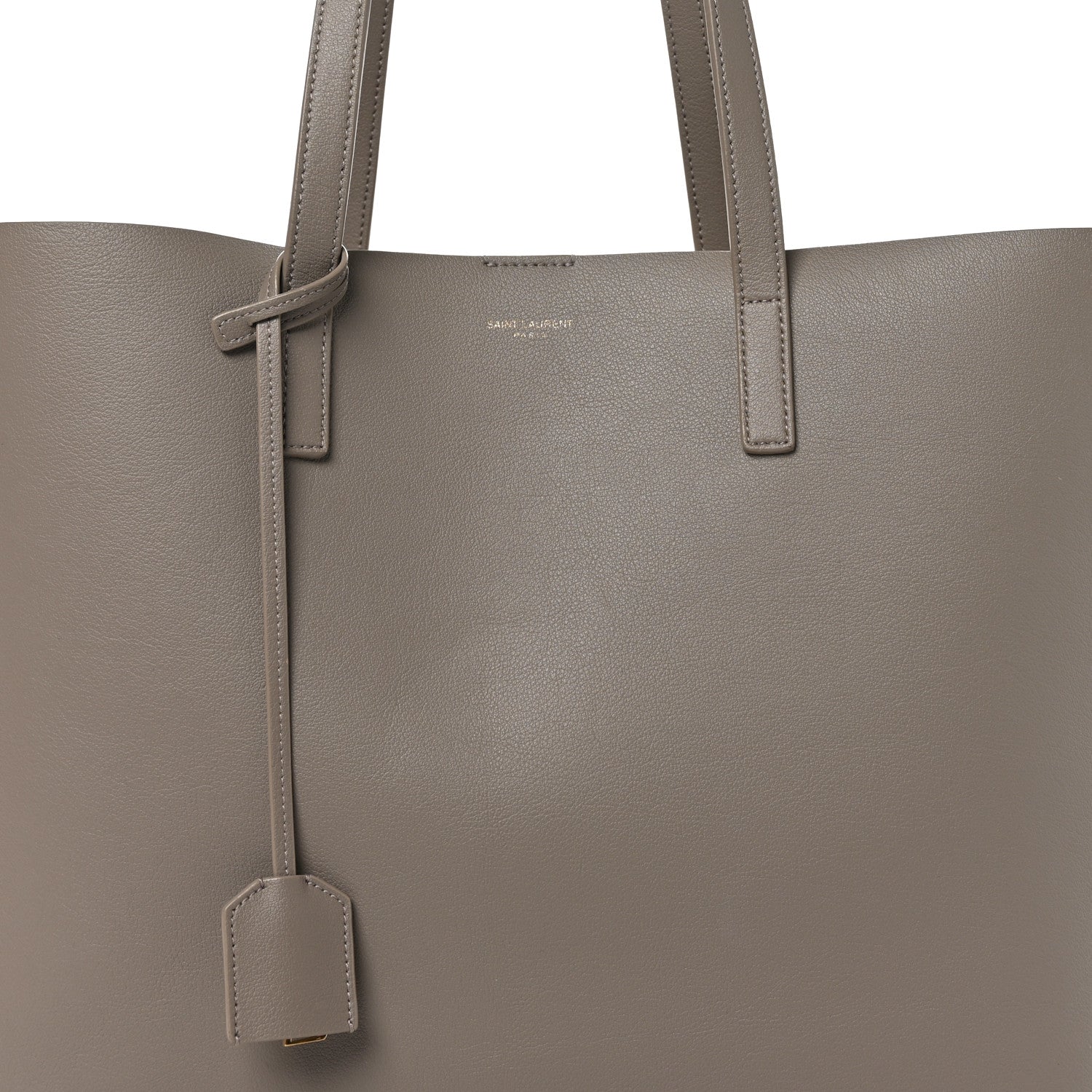 Saint Laurent Calfskin Large Shopping Tote Oyster Gray 9 of 11