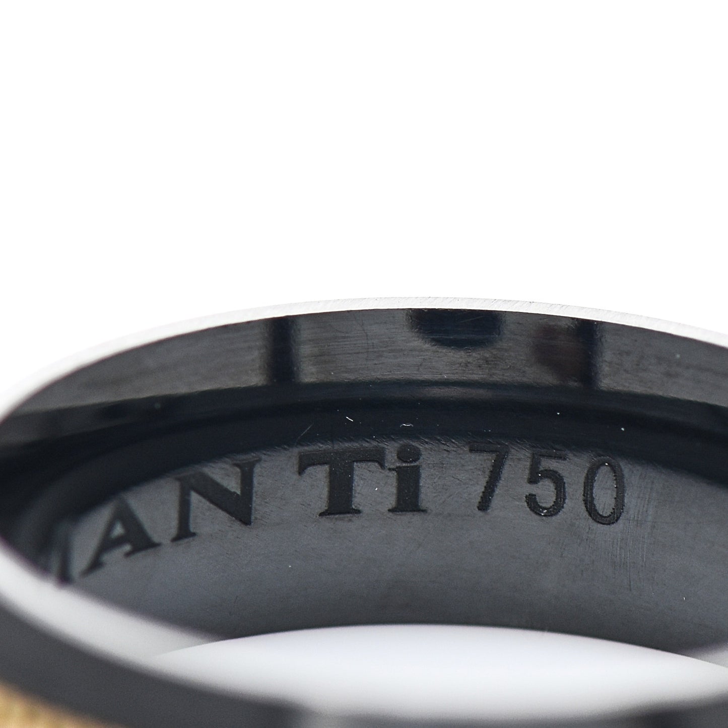 18K Yellow Gold Titanium 8mm Waves Ring 65 11
