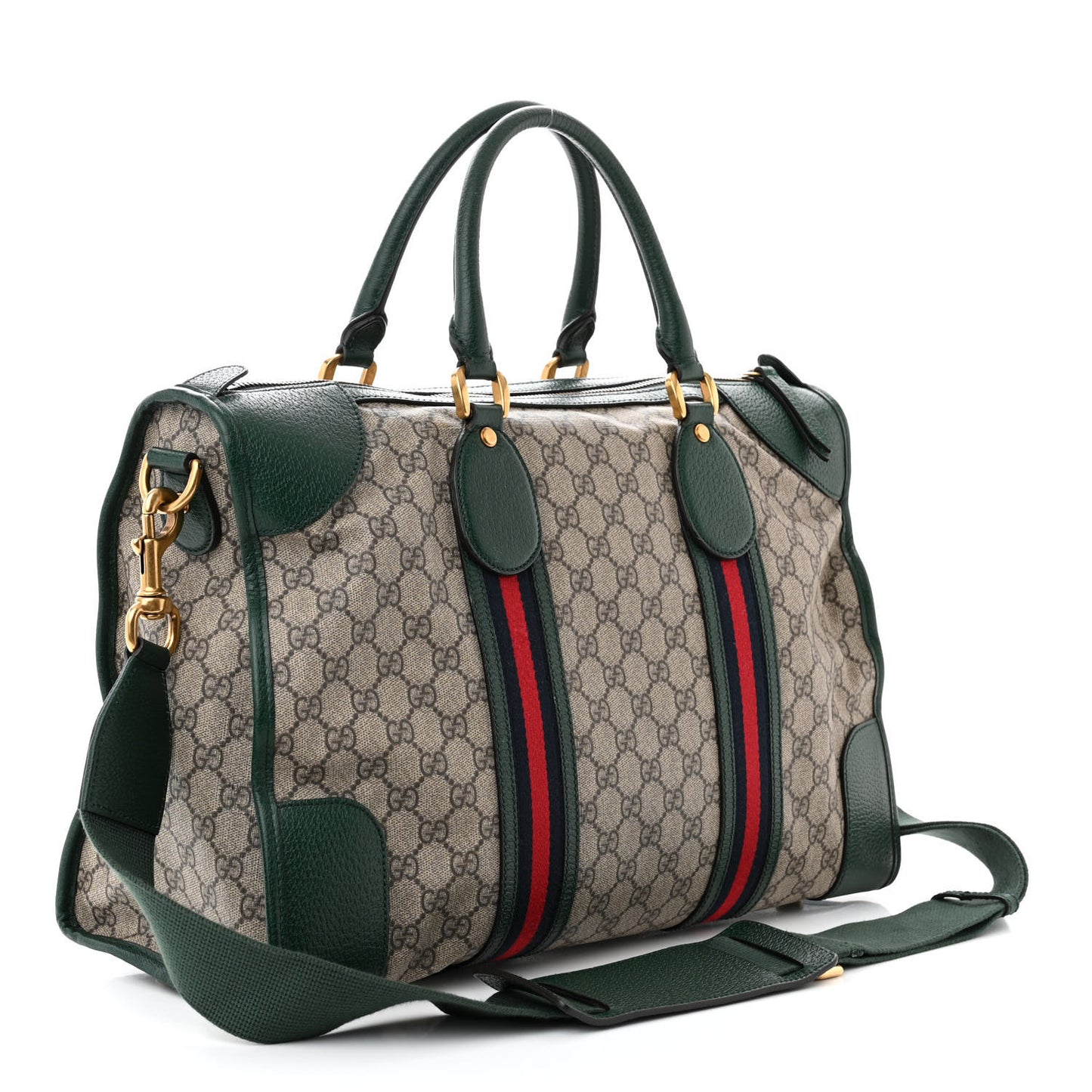 Soft GG Supreme Monogram Neo VintageWeb Skull Medium Duffle Bag Beige New Acero Green