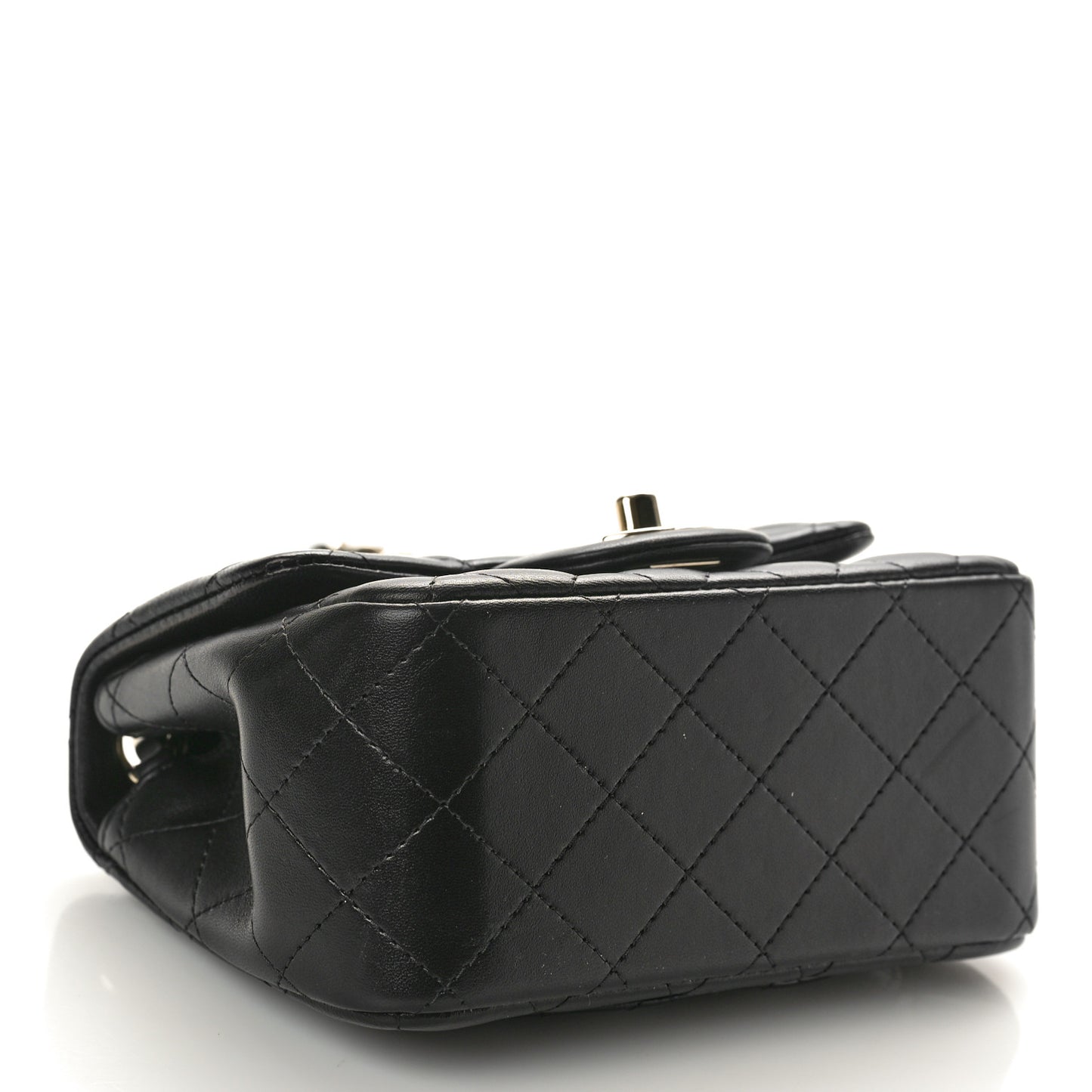 Lambskin Quilted Mini Square Flap Black