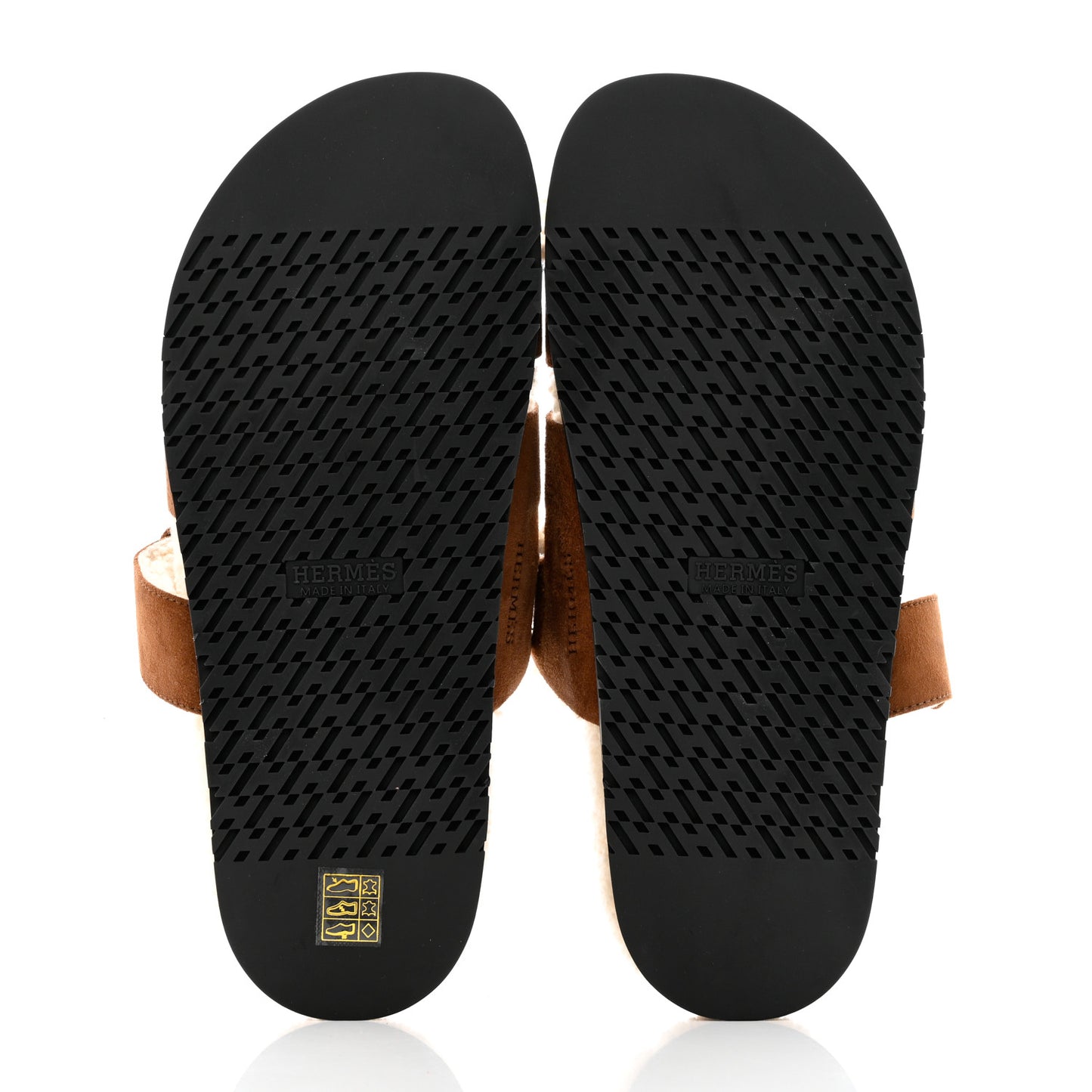 Suede Goatskin Woolskin Mens Chypre Sandals 43 Brun Fume Ecru