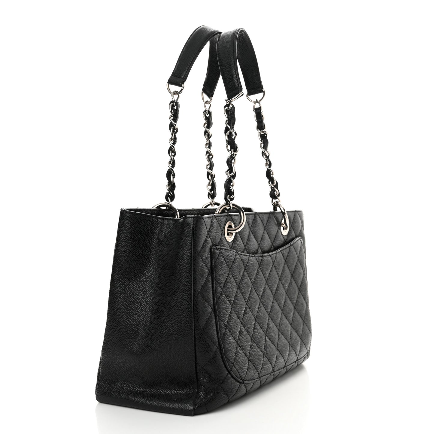 Caviar Quilted Grand Shopping Tote GST Black