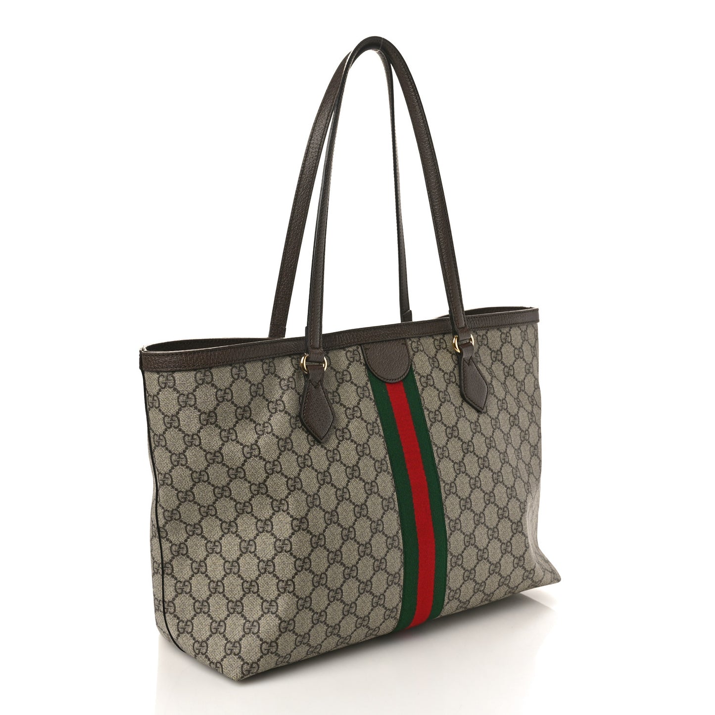 GG Supreme Monogram Medium Ophidia Shopping Tote Brown