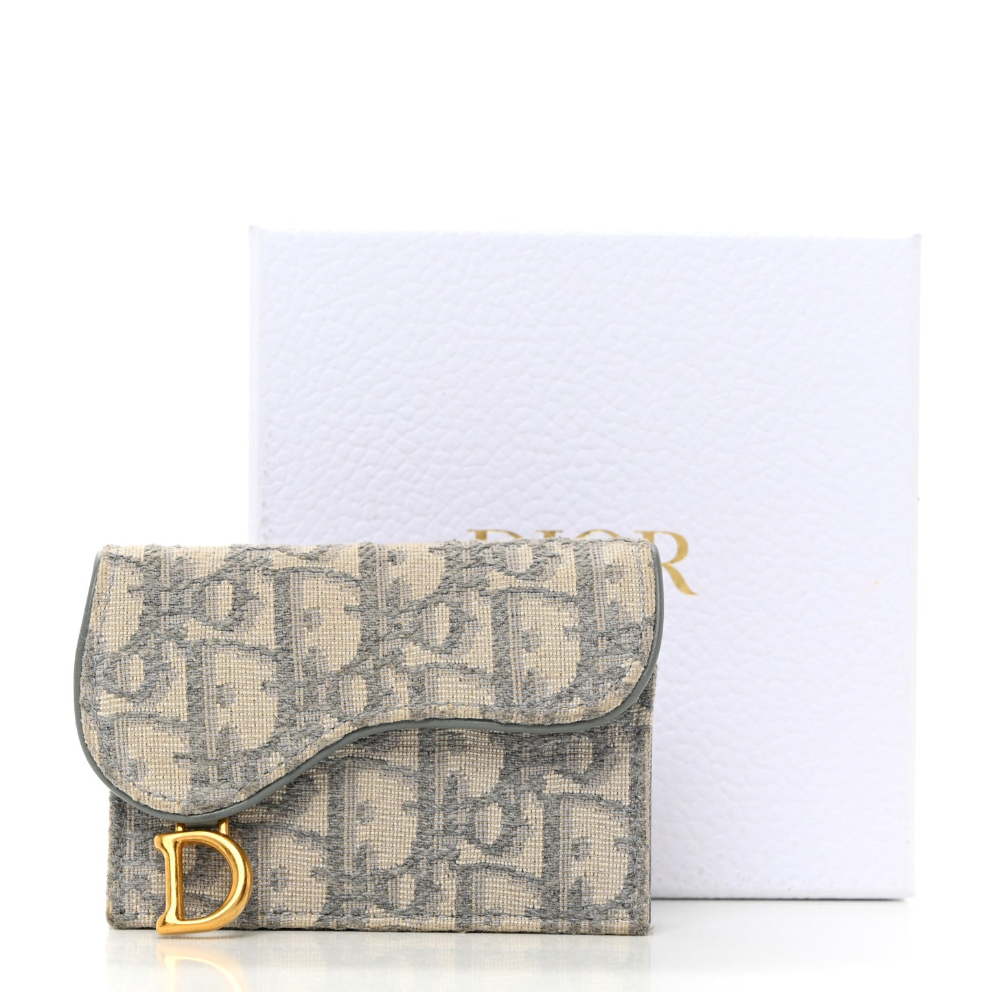 Oblique Saddle Card Holder Gray