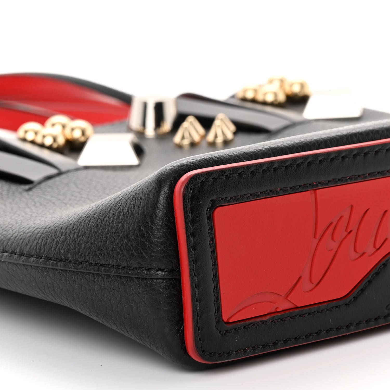Christian Louboutin Calfskin Loubinthesky Spikes Mini North South Cabata Tote Black 9 of 10