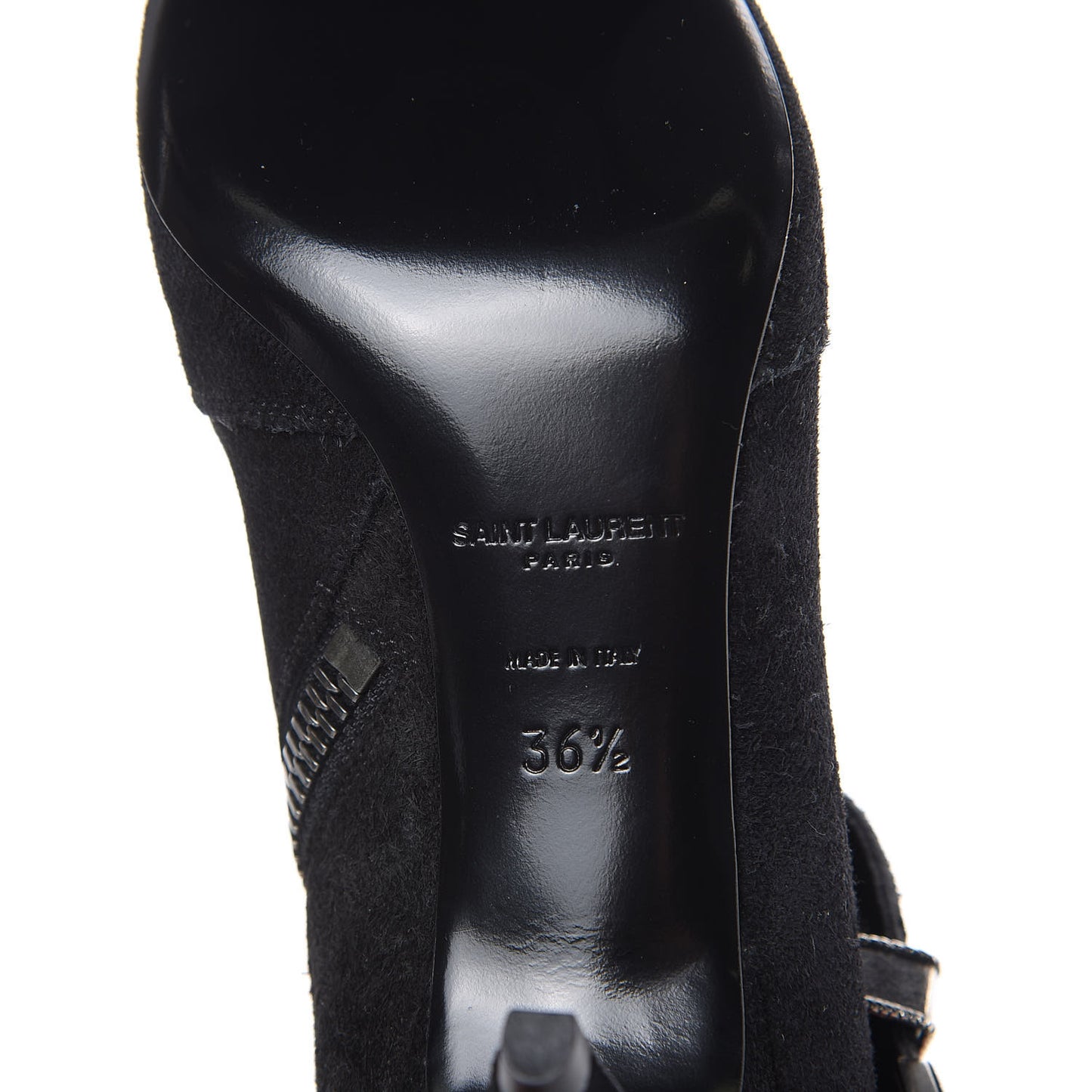 Baby Wool Suede Charlotte Buckle 55 Booties 36.5 Black
