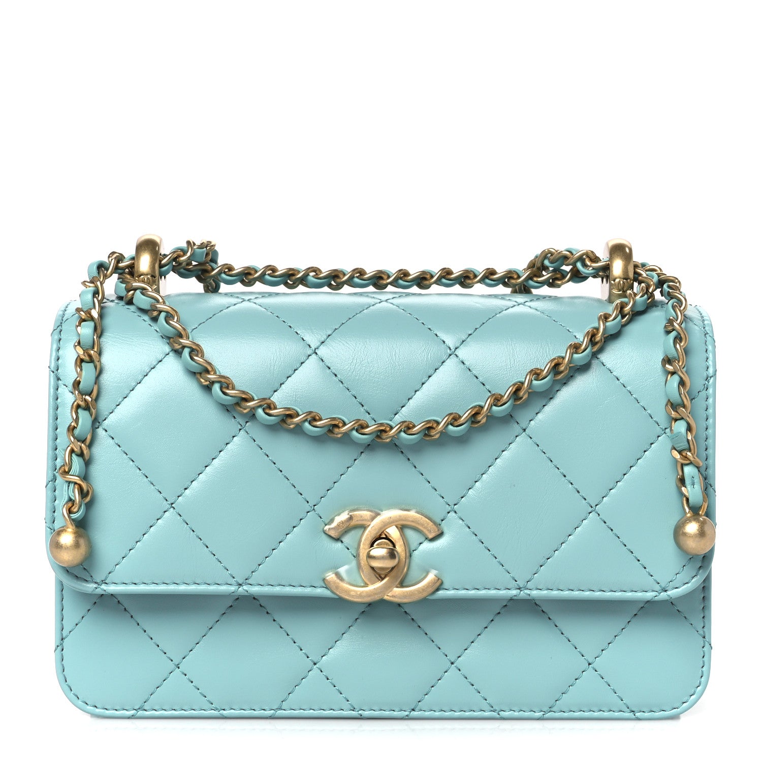 Chanel Calfskin Quilted Mini Perfect Fit Flap Turquoise 1761795