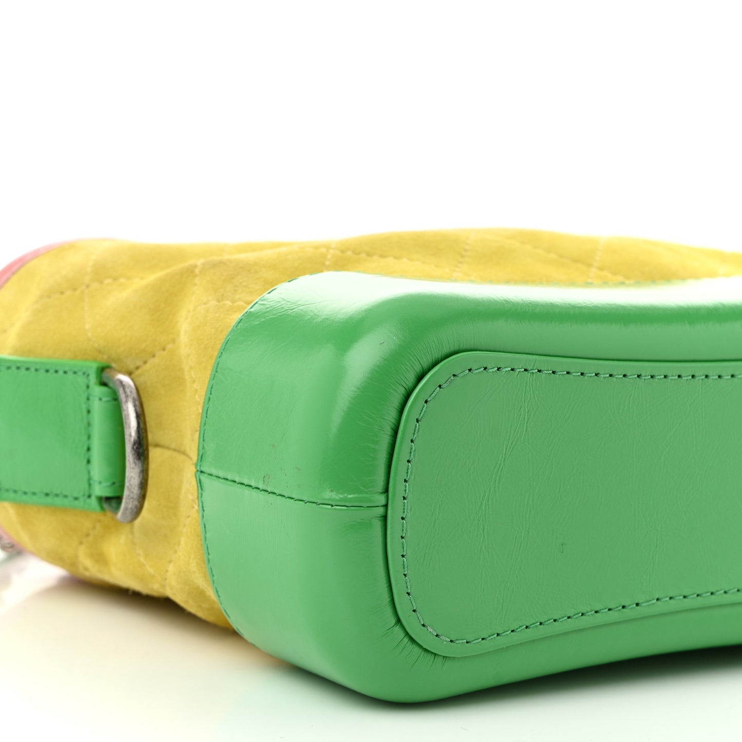 Suede Calfskin Quilted Small Gabrielle Hobo Pink Green Yellow