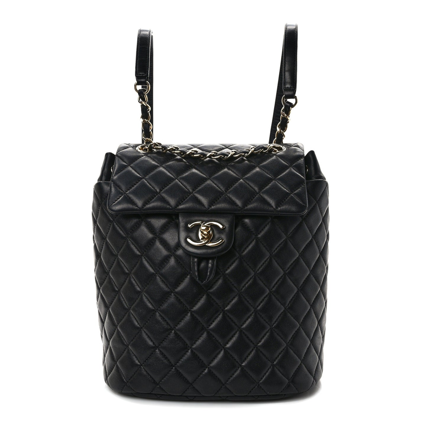 Lambskin Quilted Small Urban Spirit Backpack Black