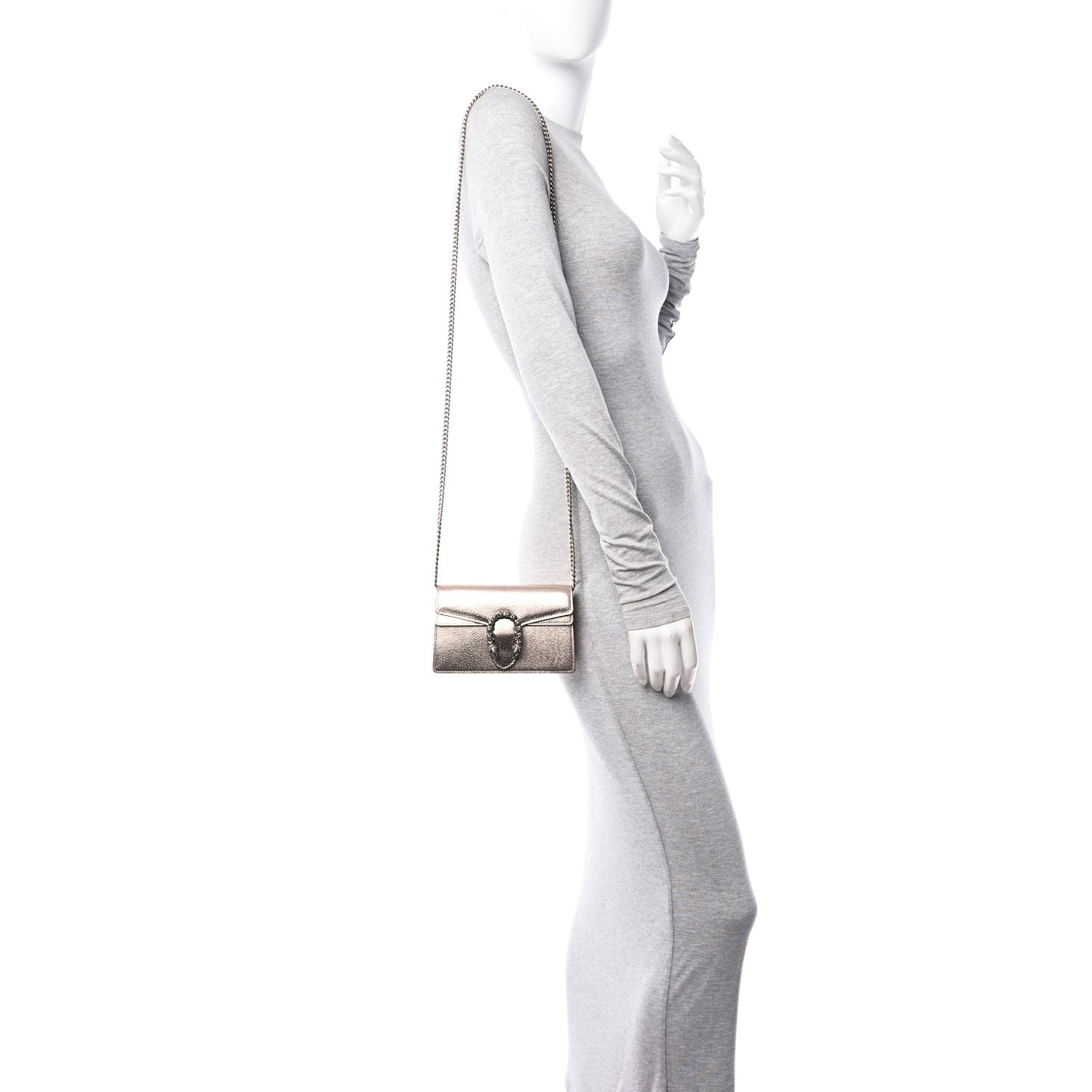 Metallic Calfskin Super Mini Dionysus Shoulder Bag Rose Gold