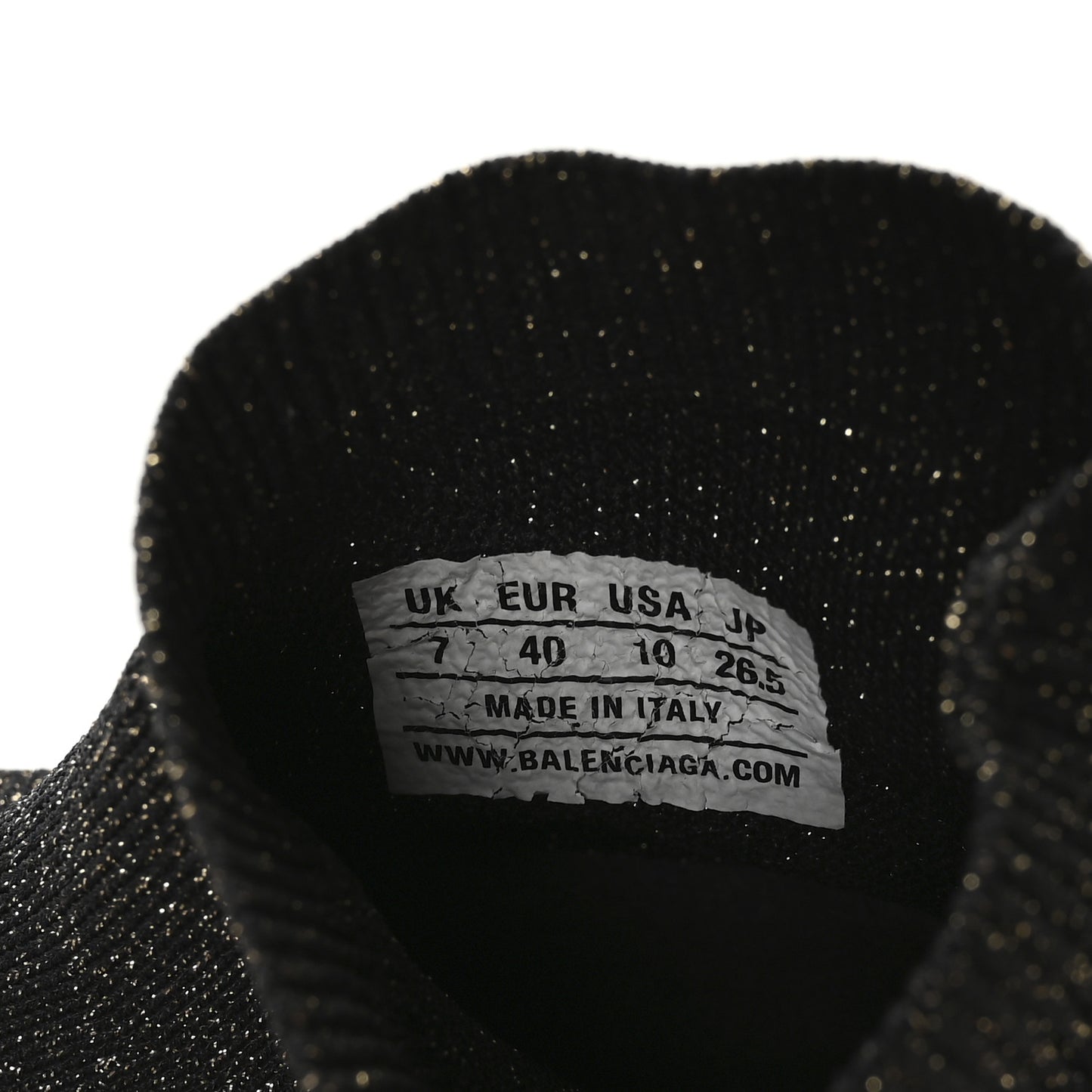 Knit Metal Womens Speed Sneakers 40 Black Gold