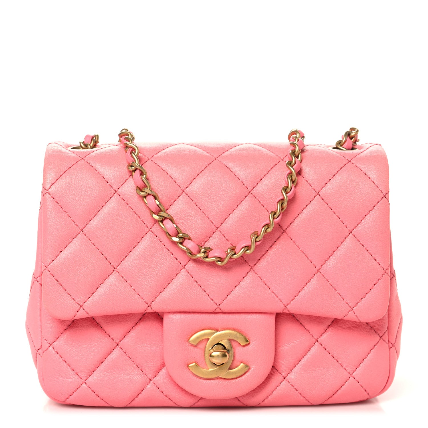 Chanel Lambskin Quilted Mini Pearl Crush Flap Pink 1811956