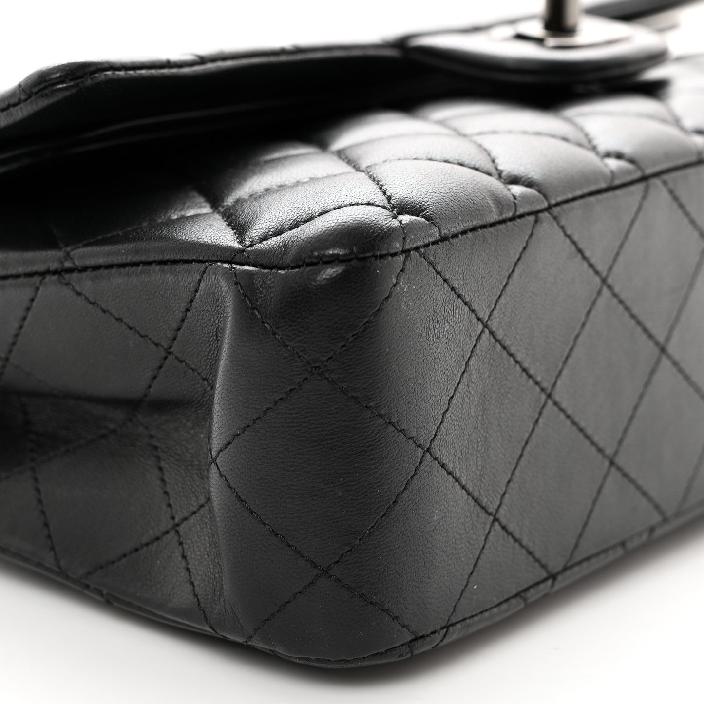Lambskin Quilted Medium Double Flap So Black
