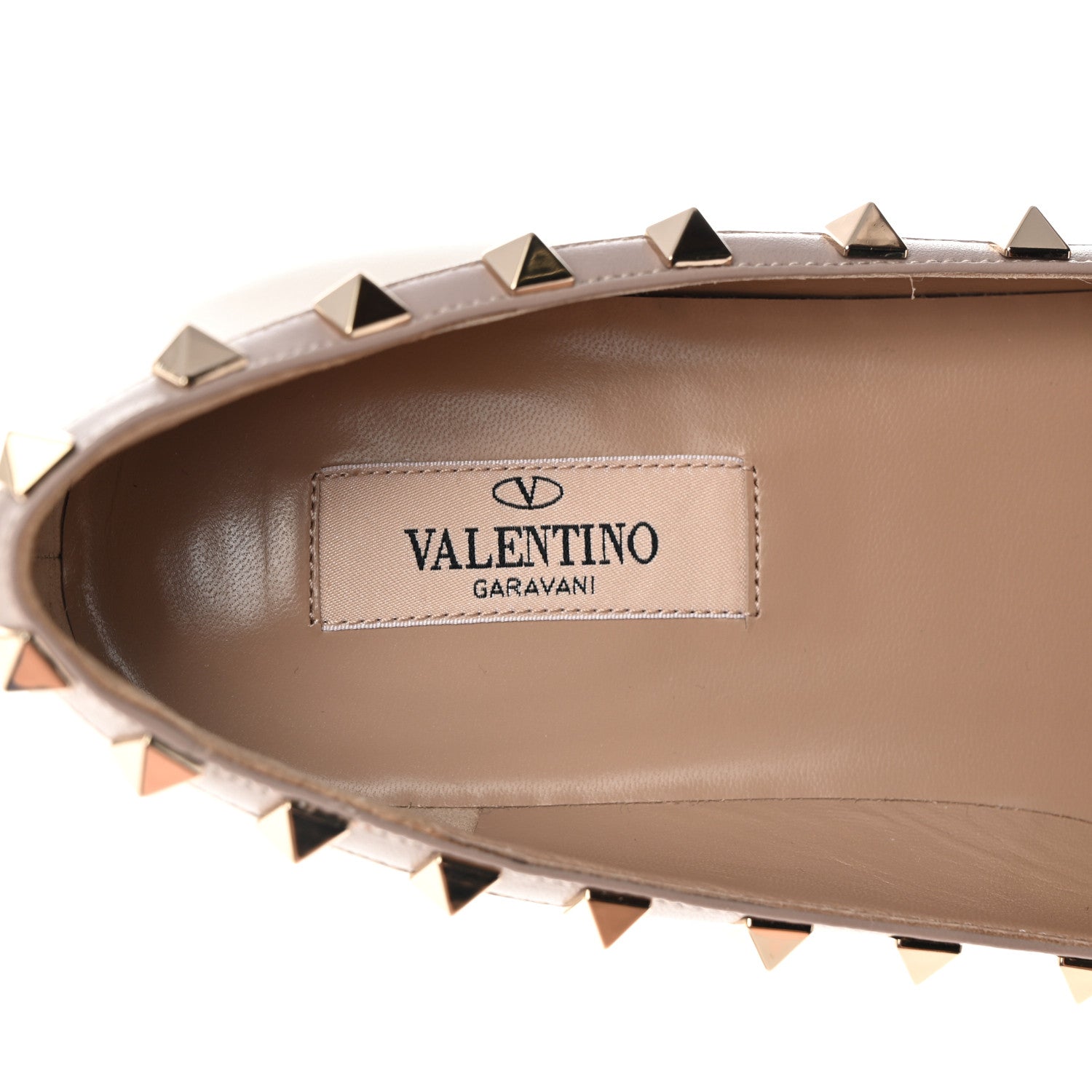 Valentino Garavani Nappa Rockstud Ballerina Flats 38.5 Light 39 Ivory Poudre 7 of 9