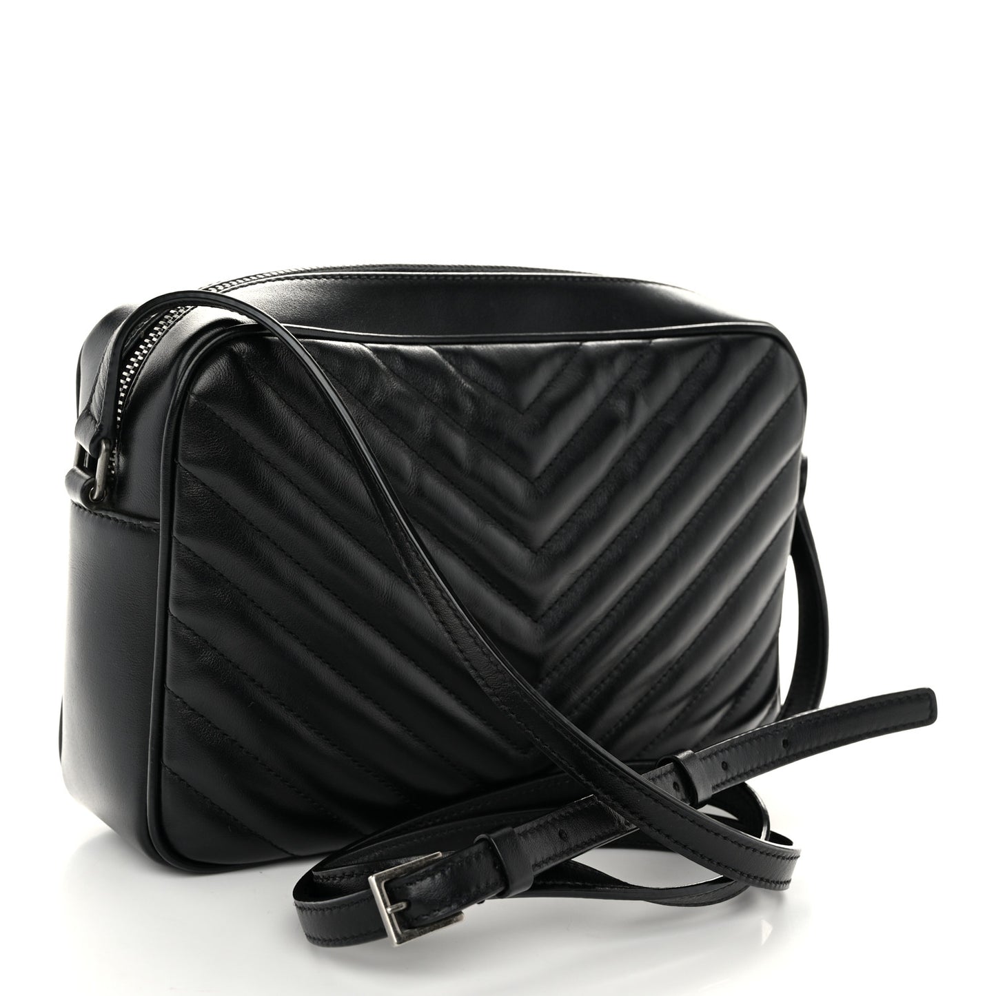 Calfskin Matelasse Monogram Lou Camera Bag Black