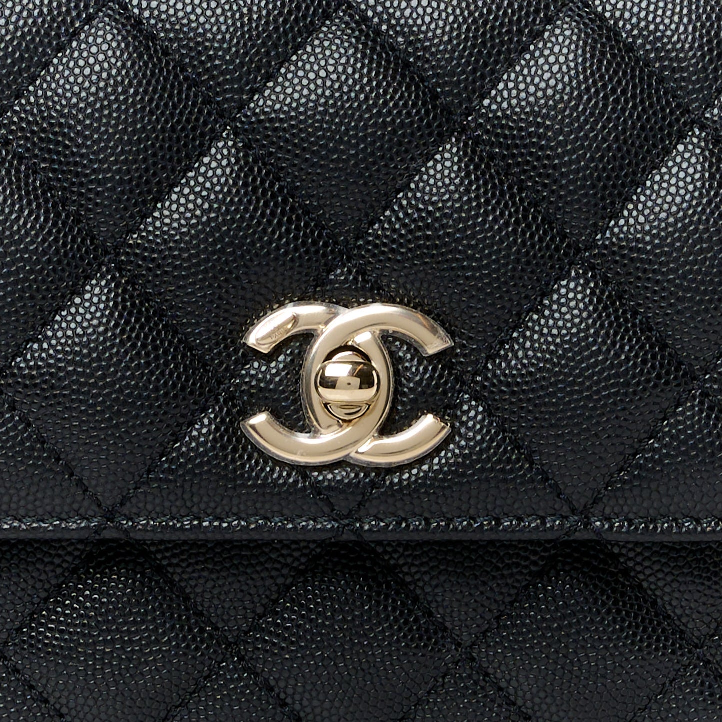 Caviar Quilted Mini Coco Handle Flap Black