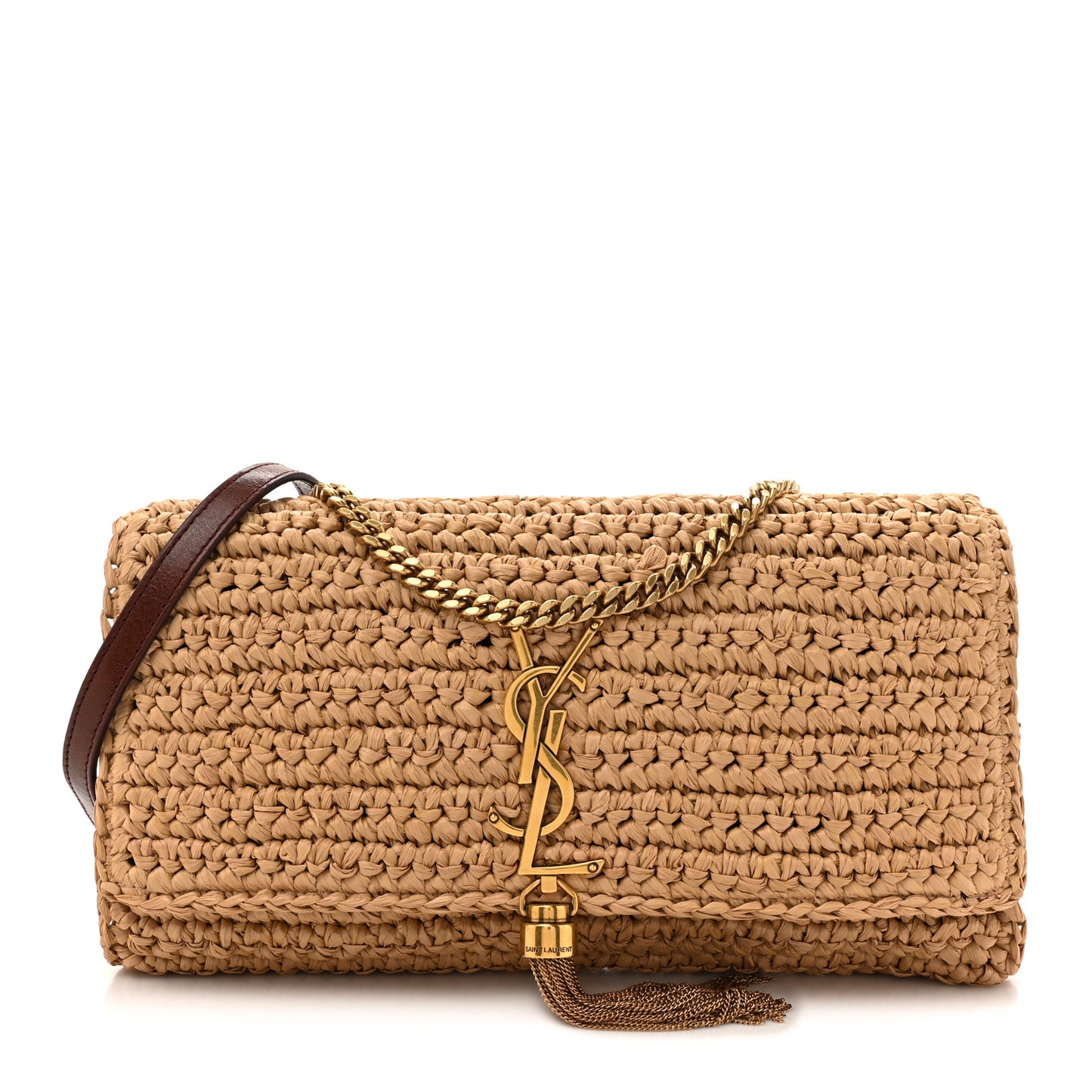 Raffia Monogram Tassel Kate 99 Dark Nude