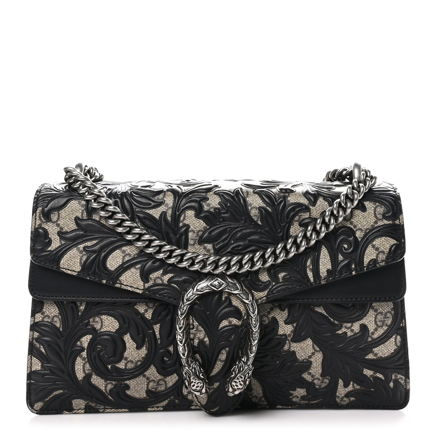 GG Supreme Monogram Arabesque Small Dionysus Shoulder Bag Black