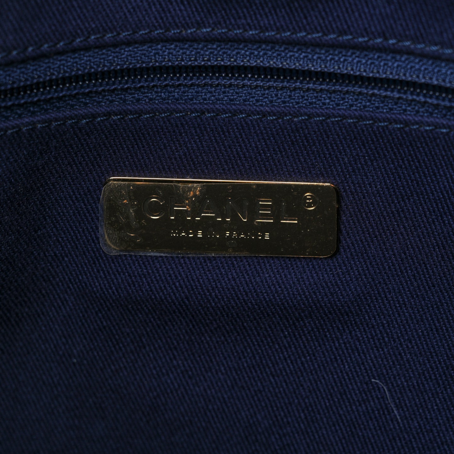 Caviar Stitched Large Shopping Tote Bag Blue
