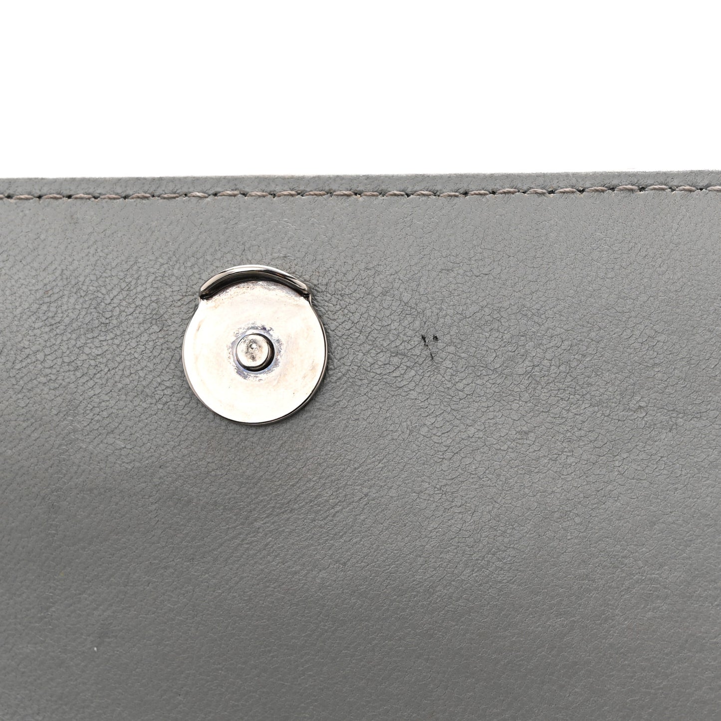 Metallic Calfskin Quilted Crush Wallet On Chain Silver