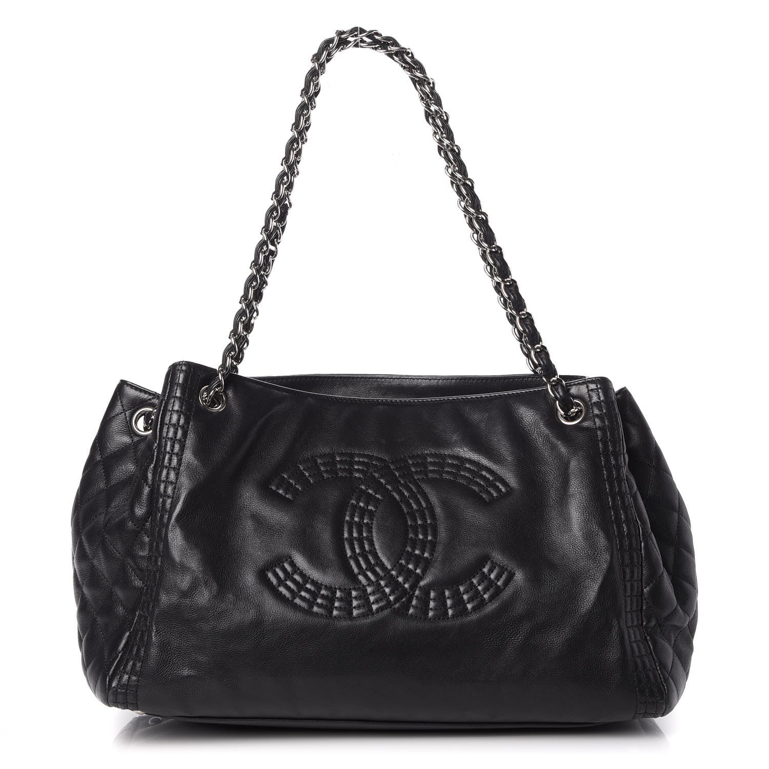 Chanel Calfskin Coco Bengal Open Accordion Tote Black 271218