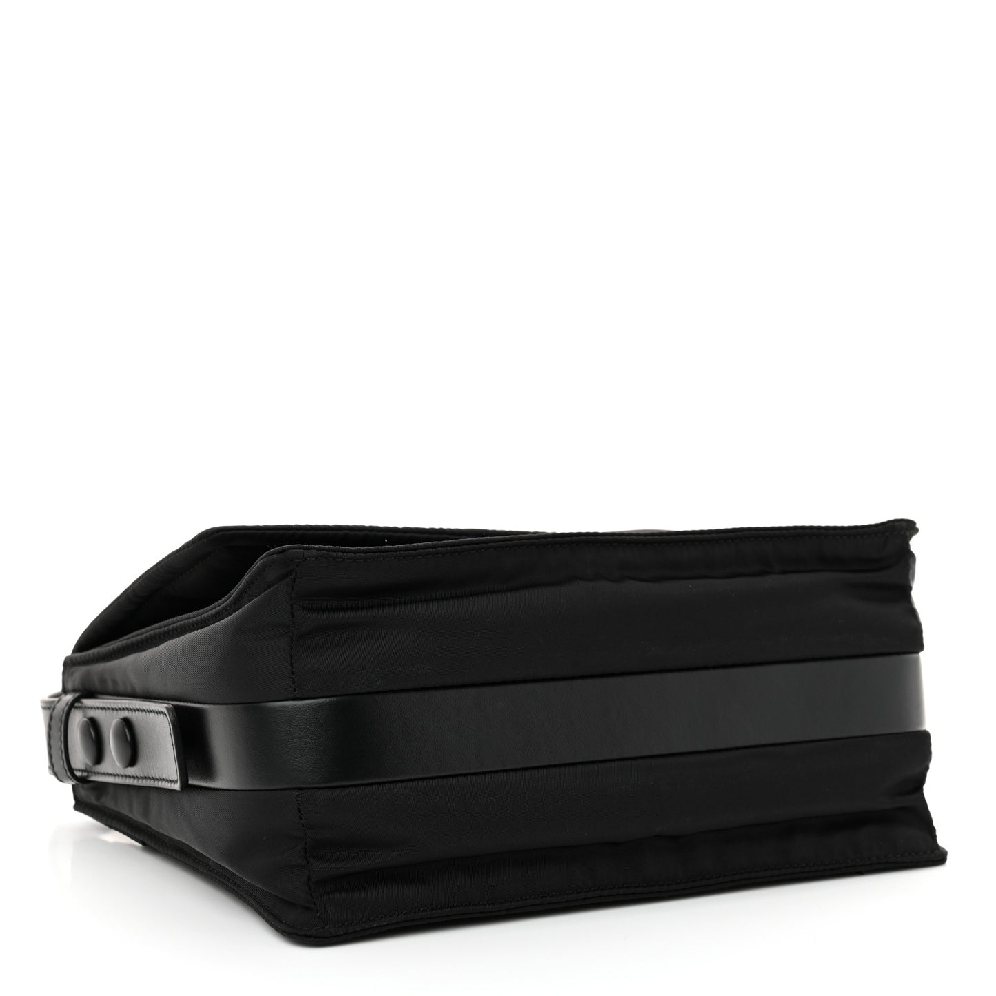 Re-Nylon Vitello Padded Small Flap Shoulder Bag Black
