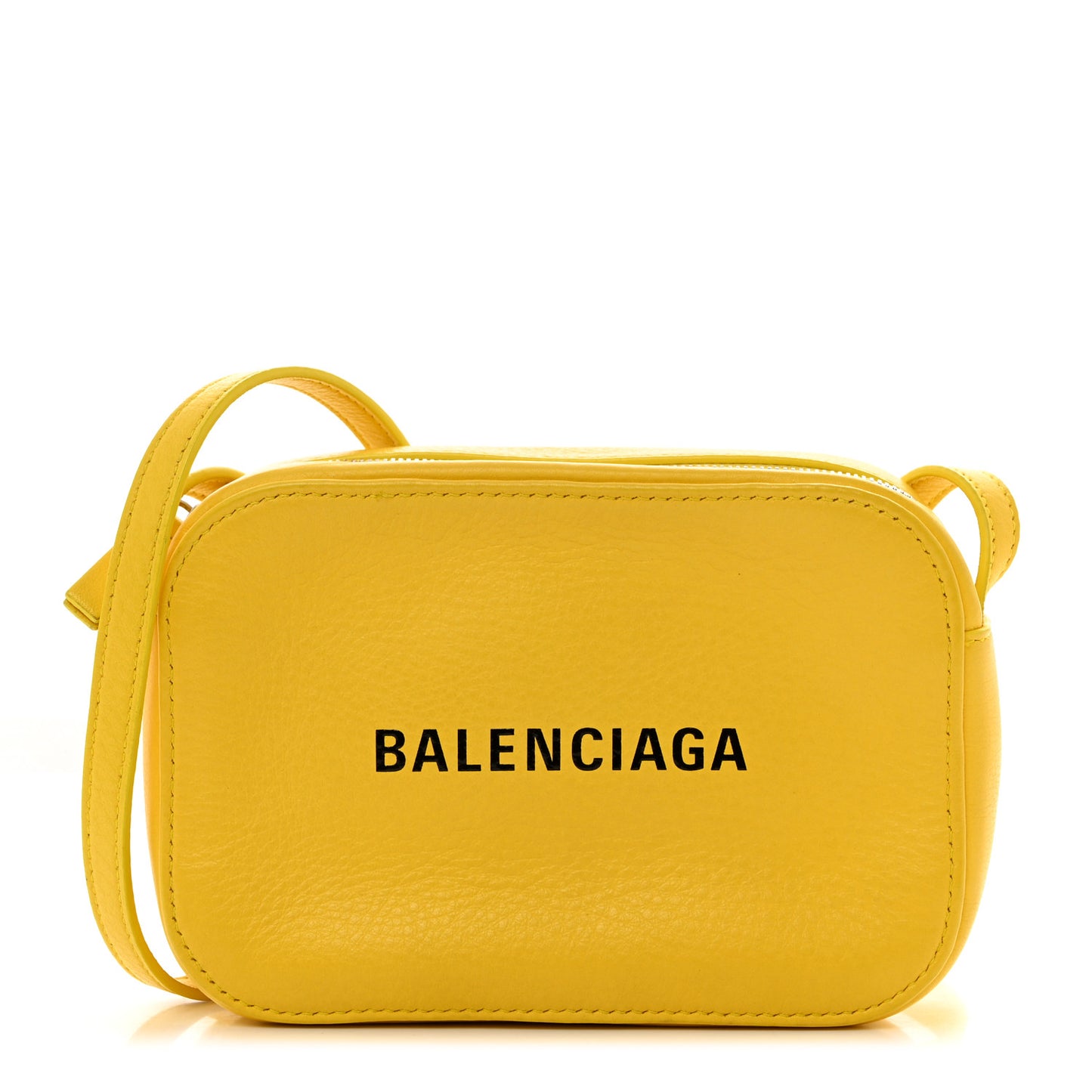 Smooth Calfskin Logo XS Everyday Camera Bag Jaune Soleil Black