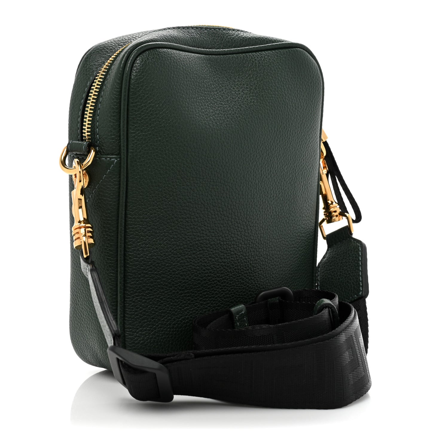 Grained Calfskin Small Medusa Messenger Bag Green