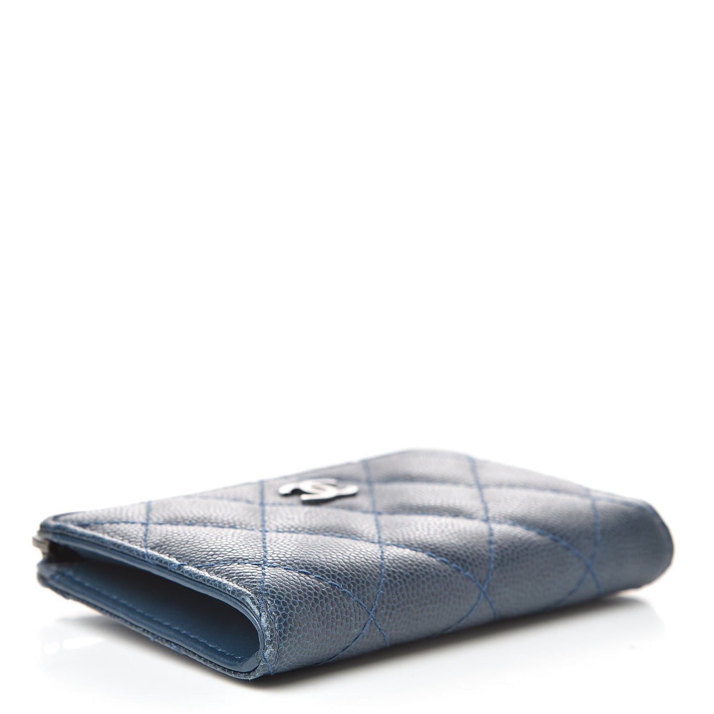 Caviar Quilted Key Holder Case Navy