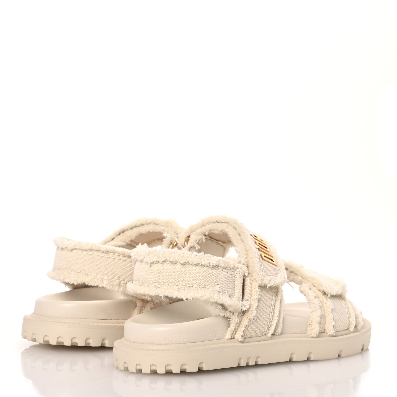 Christian Dior Cotton Dioract 10mm Sandals 37 Ecru 4 of 12