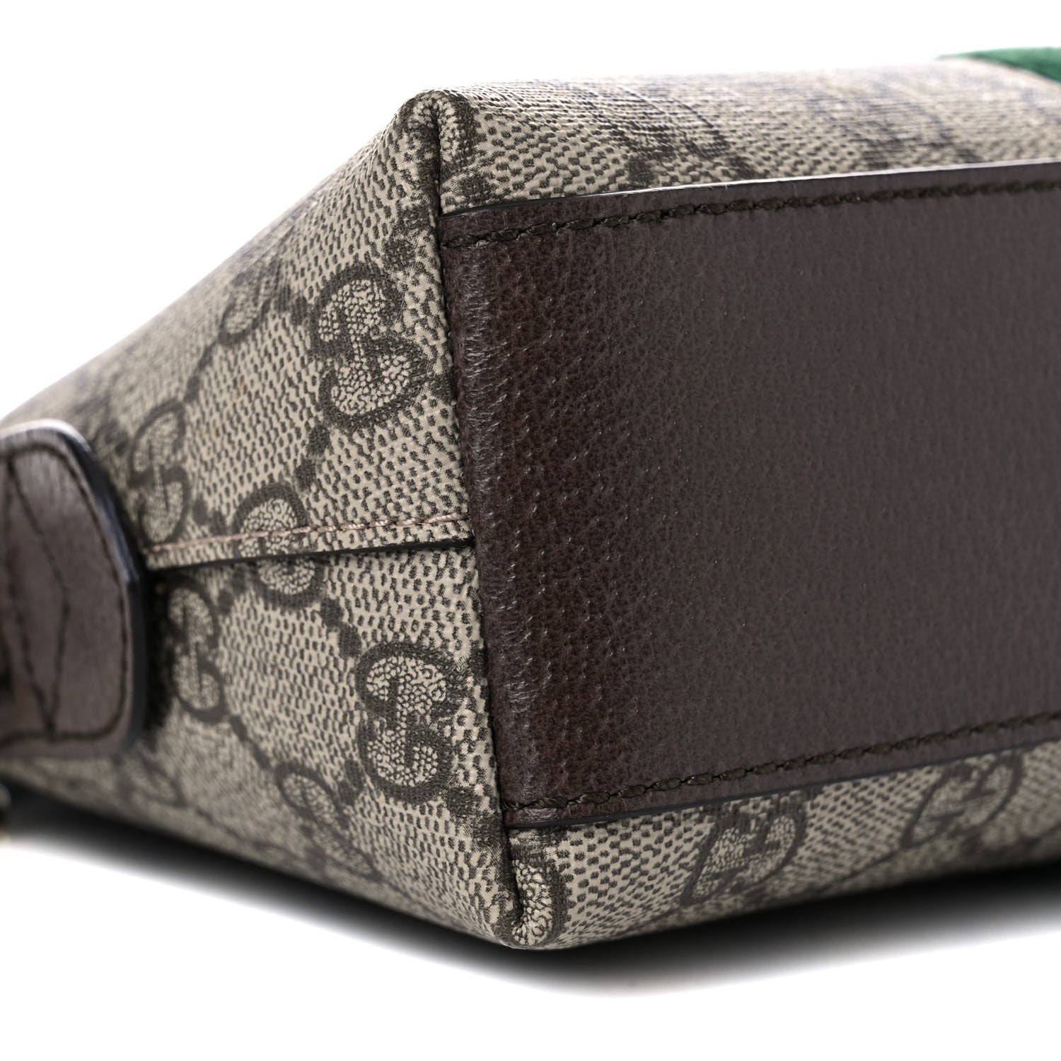 Gucci GG Supreme Monogram Textured Dollar Calfskin Web Small Ophidia Dome Shoulder Bag Beige Ebony New Acero 5 of 15