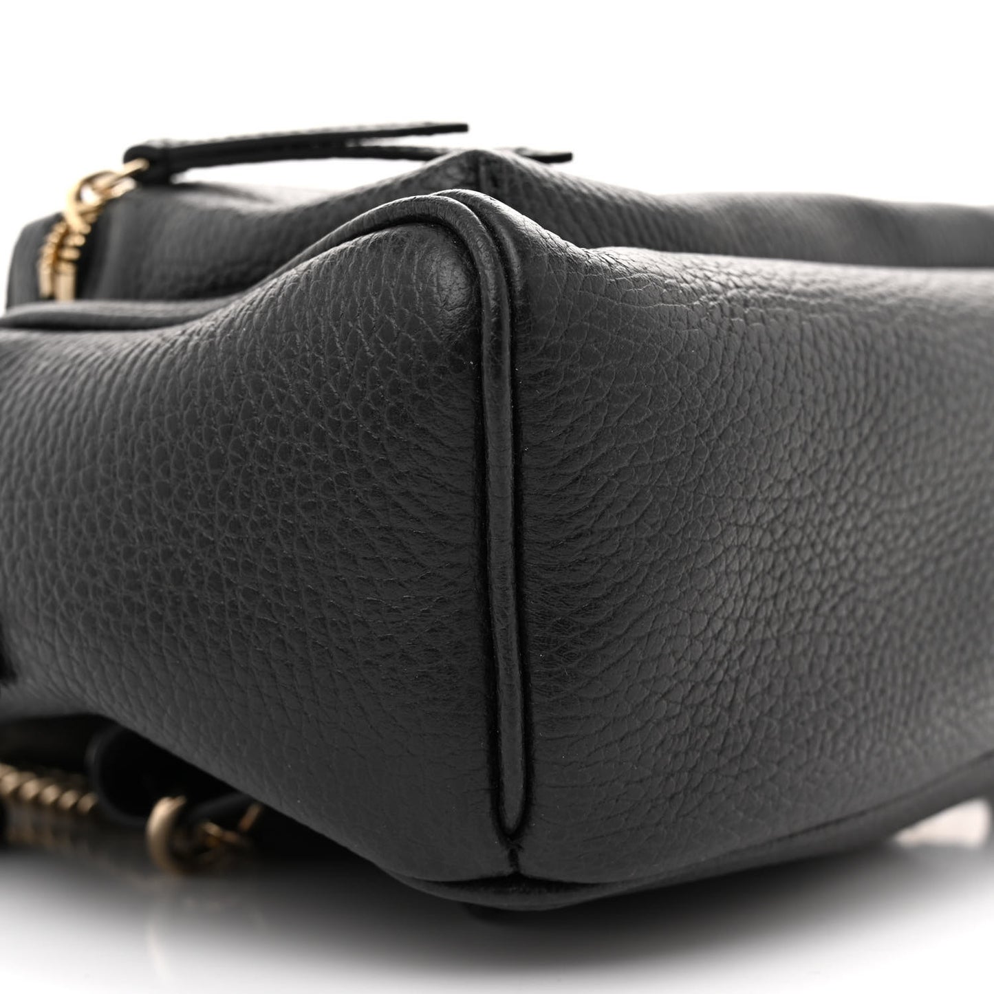 Pebbled Calfskin Soho Chain Backpack Black