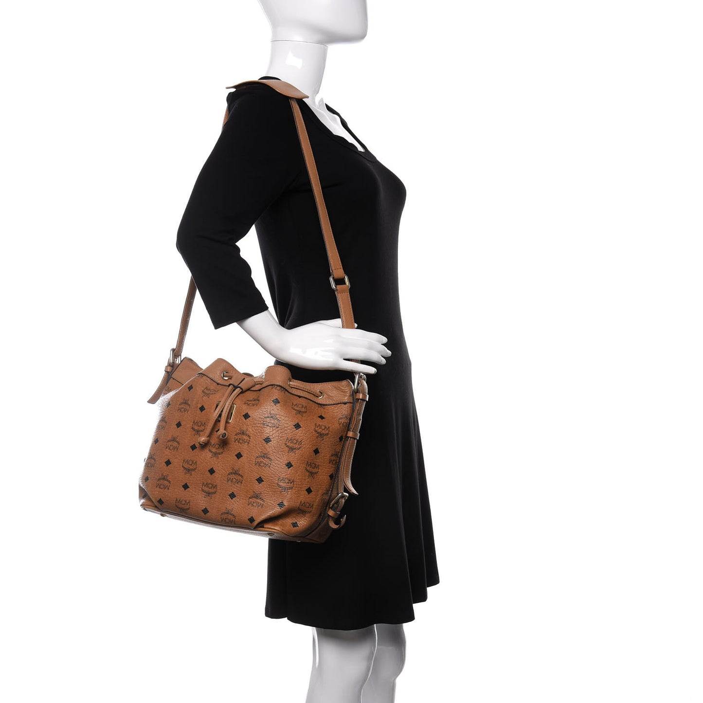 Visetos Essential Drawstring Bucket Bag Cognac