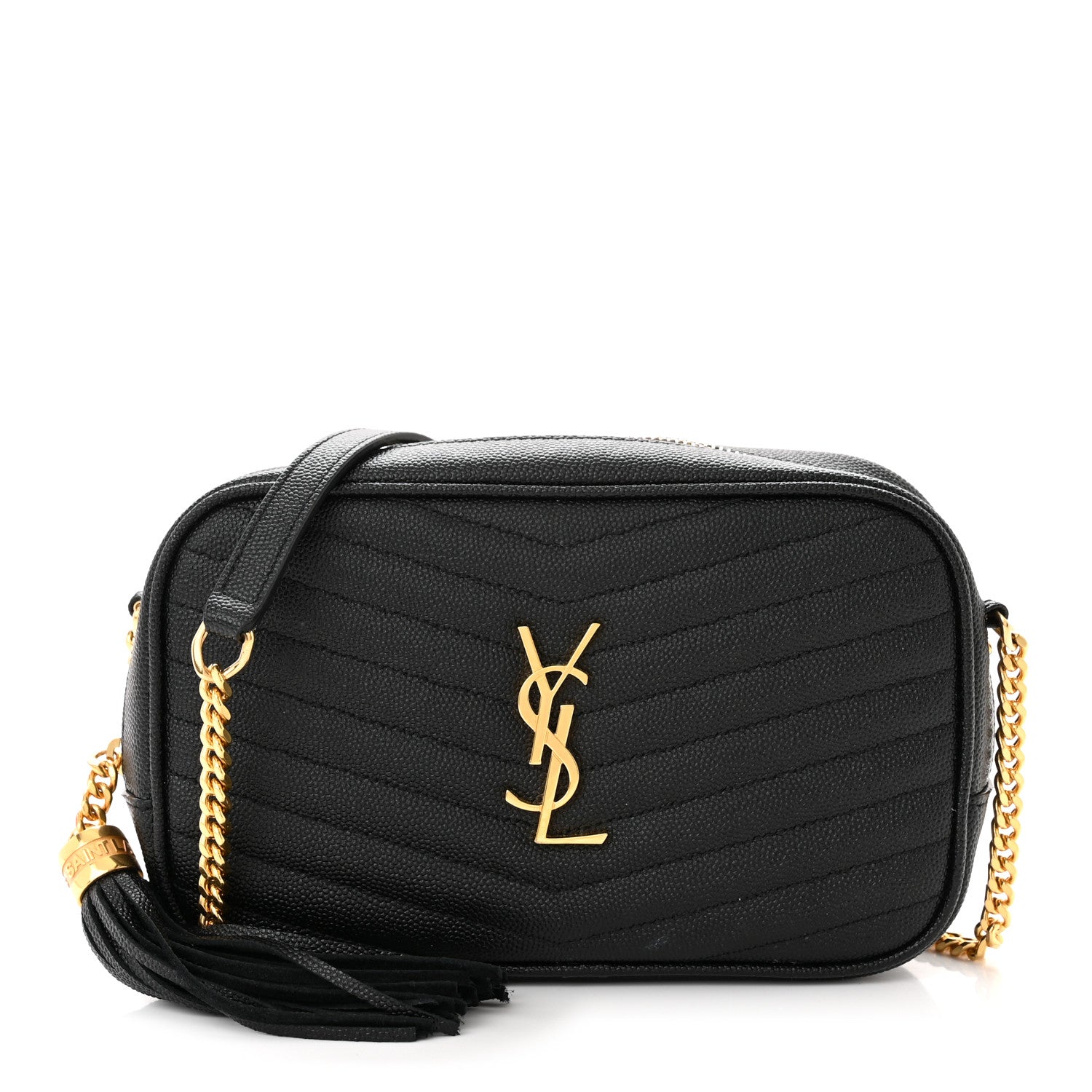 Saint Laurent Grain De Poudre Matelasse Monogram Mini Lou Camera Bag Black 1 of 11