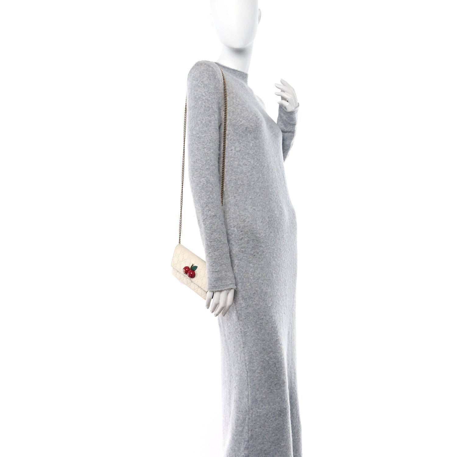 Gucci Guccissima Mini Cherry Chain Bag White 2 of 12