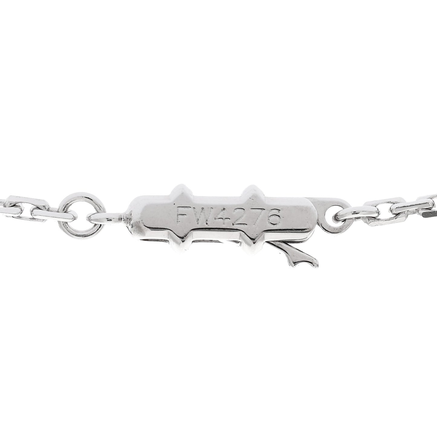 18K White Gold Diamond Double C Cartier Pendant Necklace
