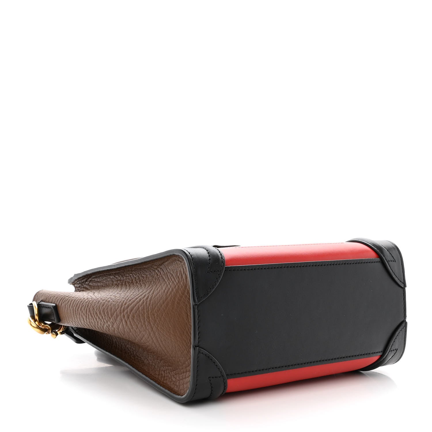 Celine Smooth Calfskin Nano Tri-Color Luggage Bright Red 4 of 10