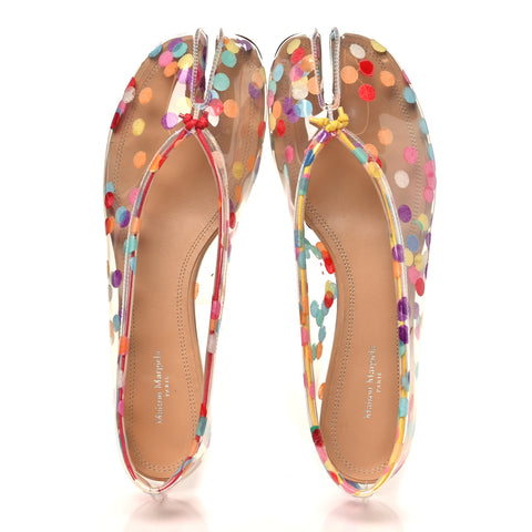 PVC Confetti Printed Tabi Ballerina Flats 39 Multicolor