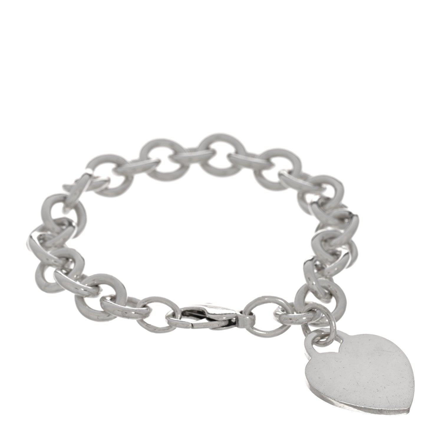 Tiffany Sterling Silver Heart Tag Charm Bracelet 1 of 3