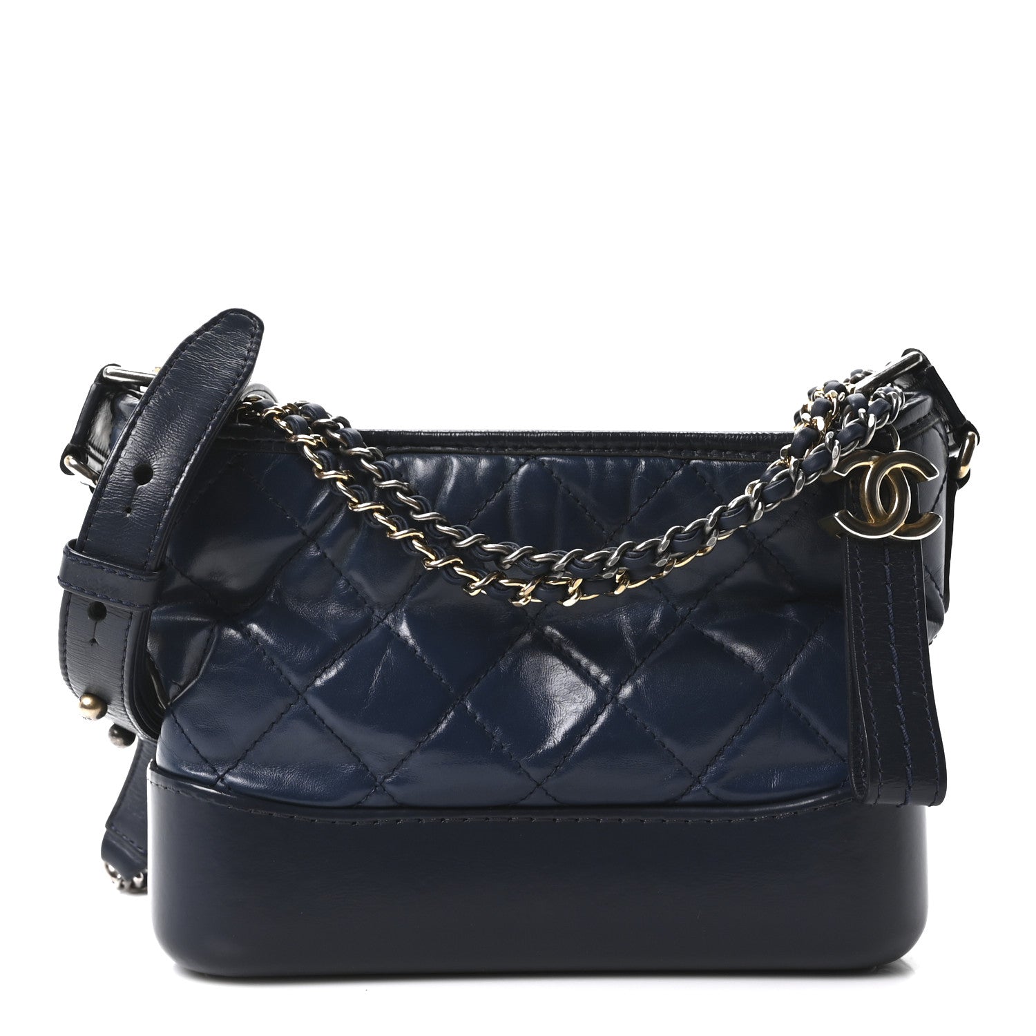 CHANEL ボディバッグ ネイビー Chanel Aged Calfskin Quilted Small Gabrielle Hobo Navy 1839748