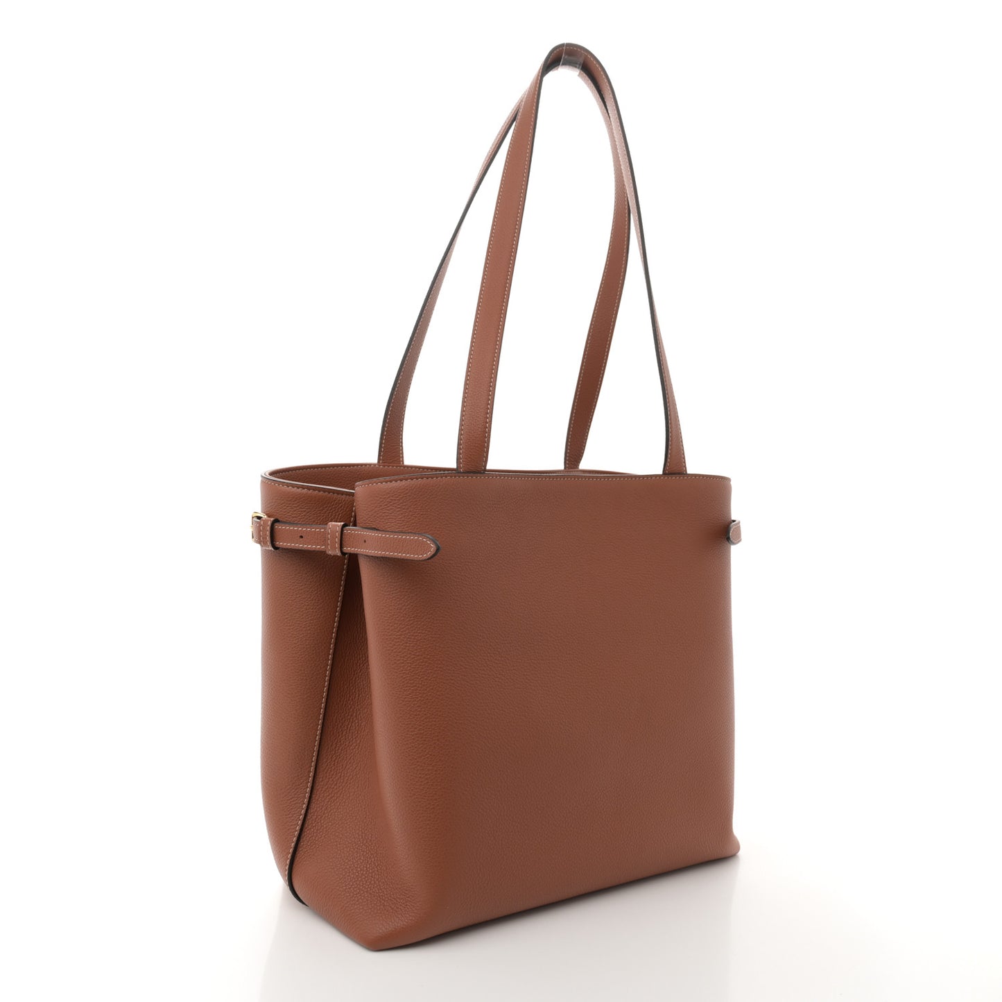 Grained Calfskin Triomphe Medium Cabas Anais Tan