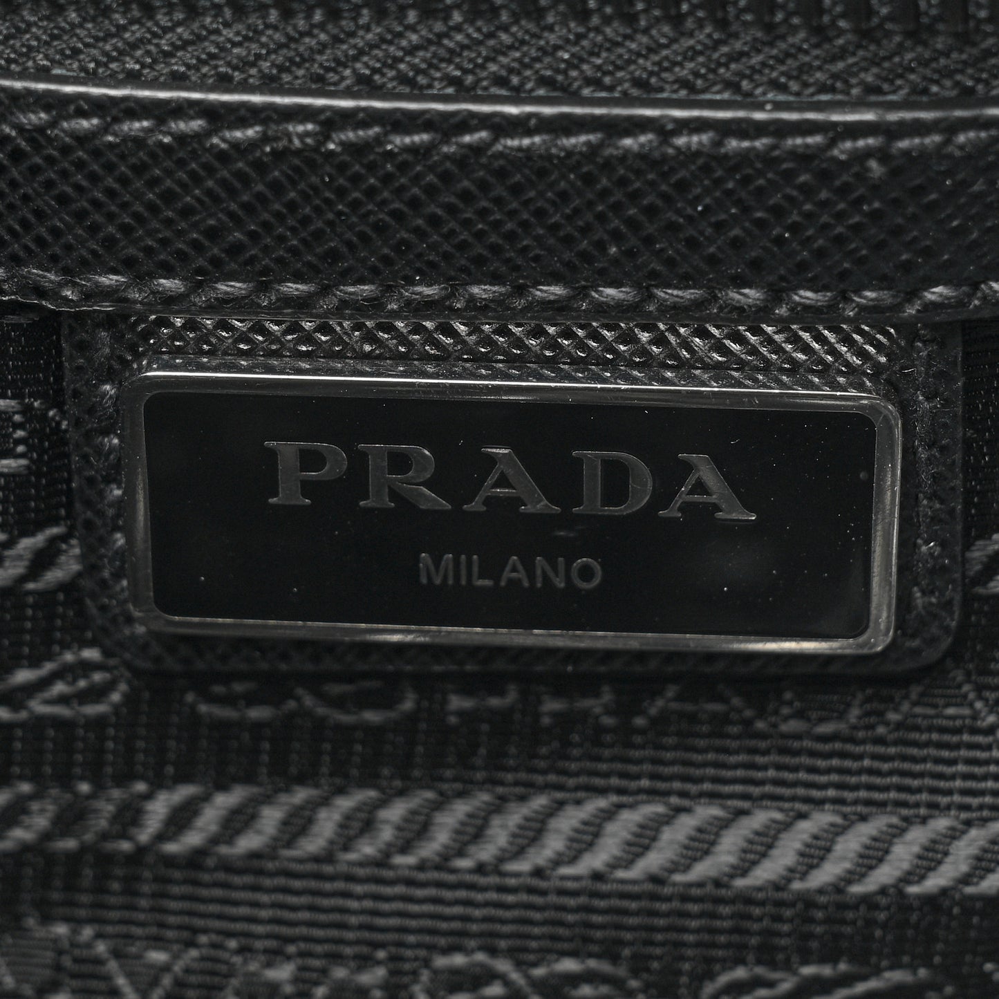 Re-Nylon Saffiano Pocket Flat Messenger Bag Black