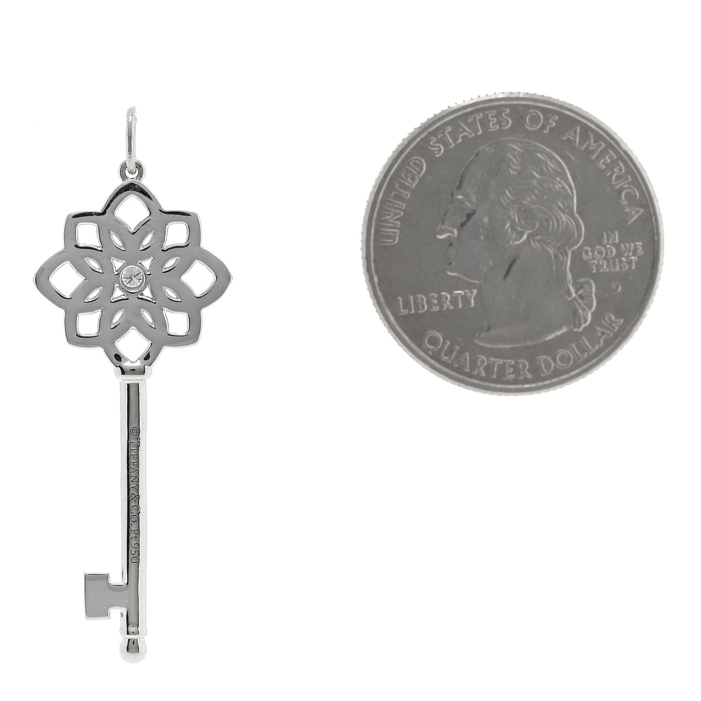 Platinum Diamond Medium Woven Key Pendant